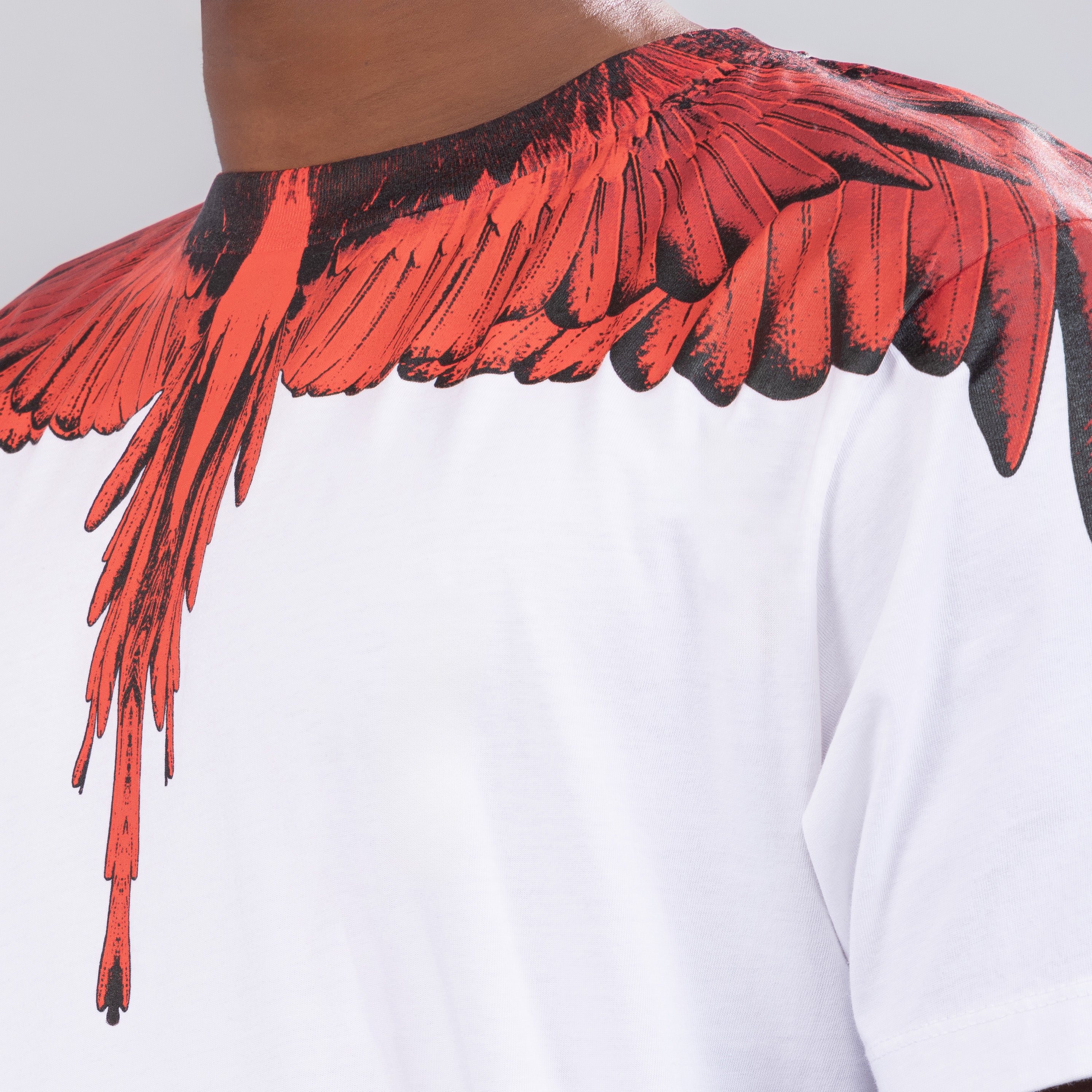 Camiseta Blanca Marcelo Burlon Rojo Icon Wings