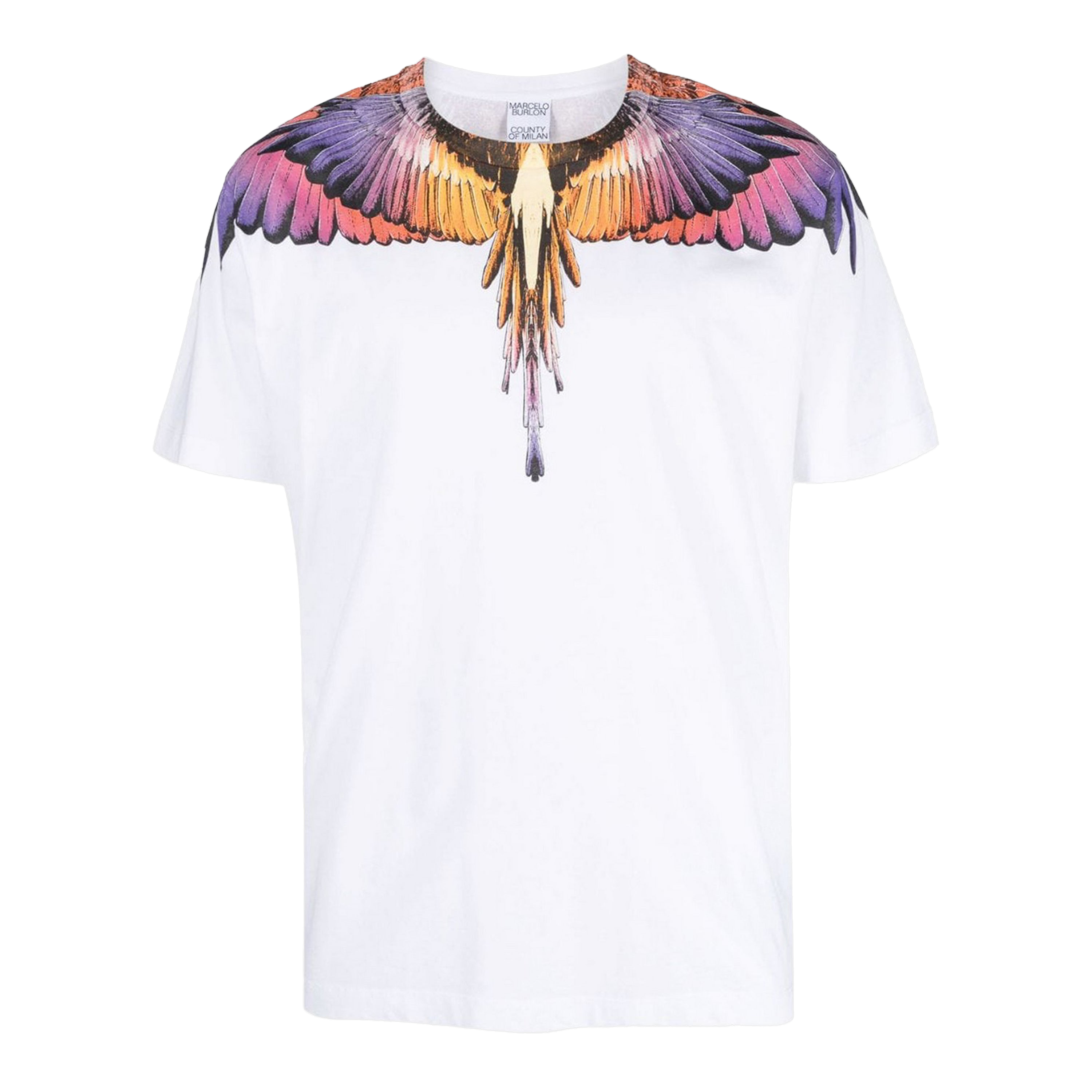 Camiseta Blanca Marcelo Burlon Rosa Icon Wings