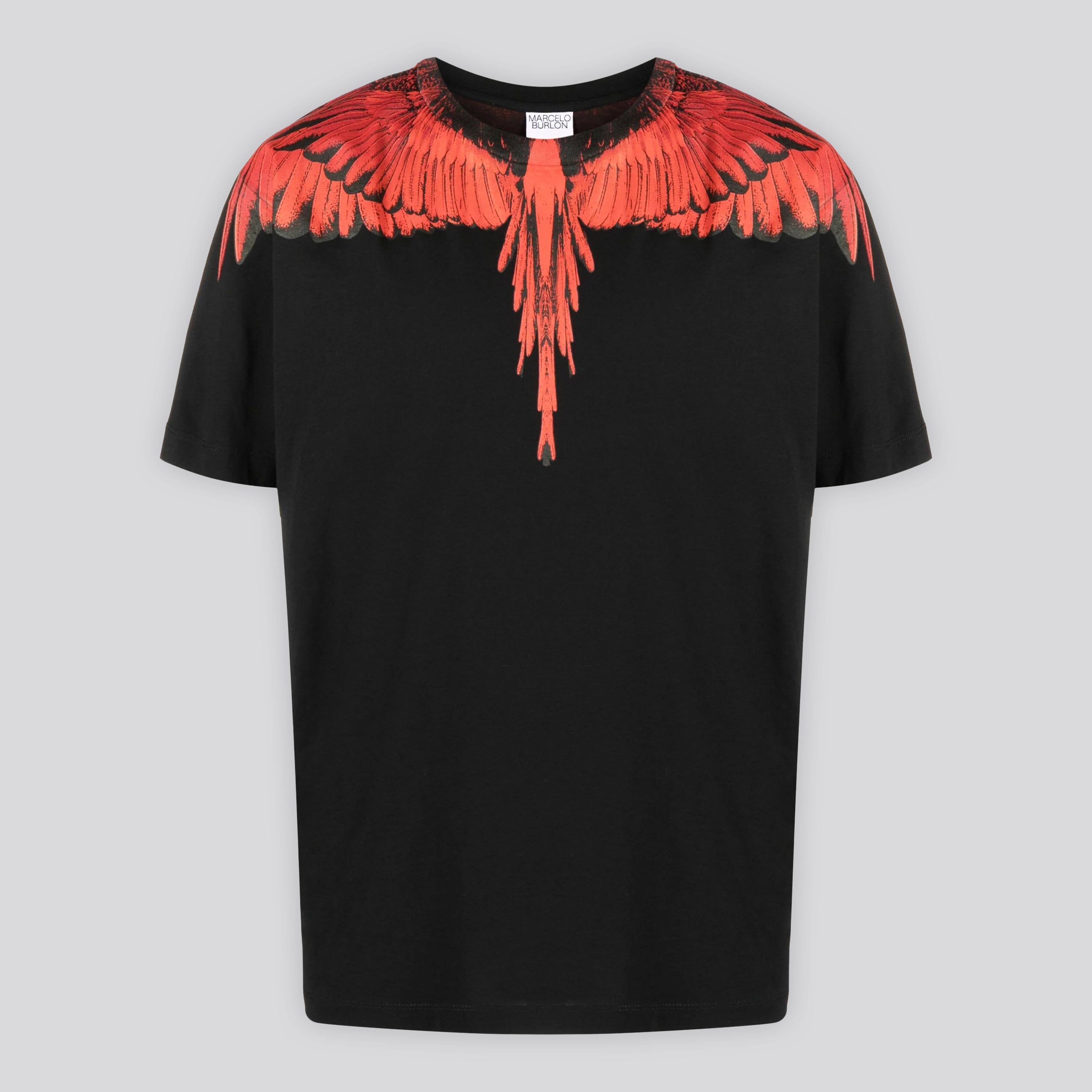 Camiseta Negra Marcelo Burlon Rojo Icon Wings