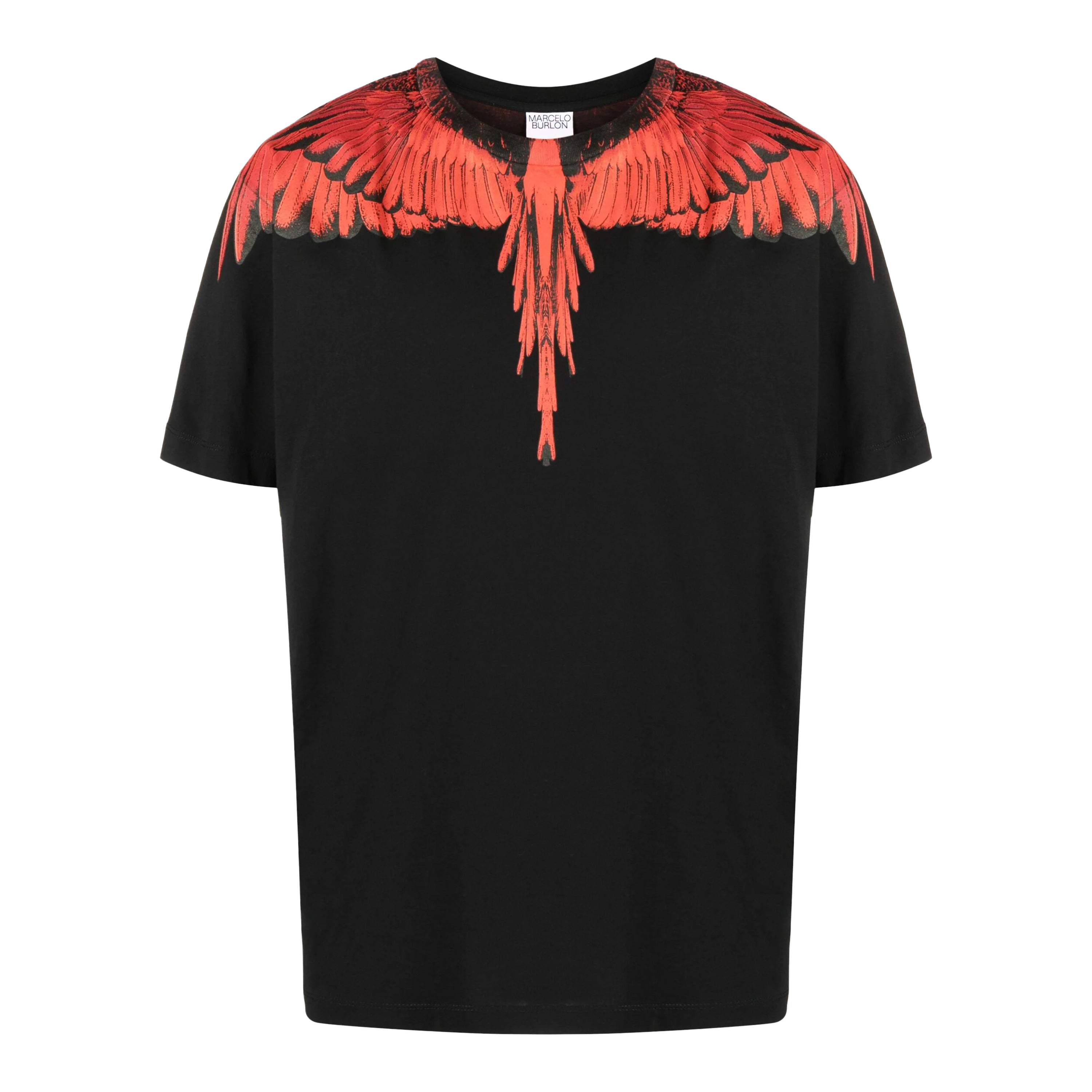 Camiseta Negra Marcelo Burlon Rojo Icon Wings