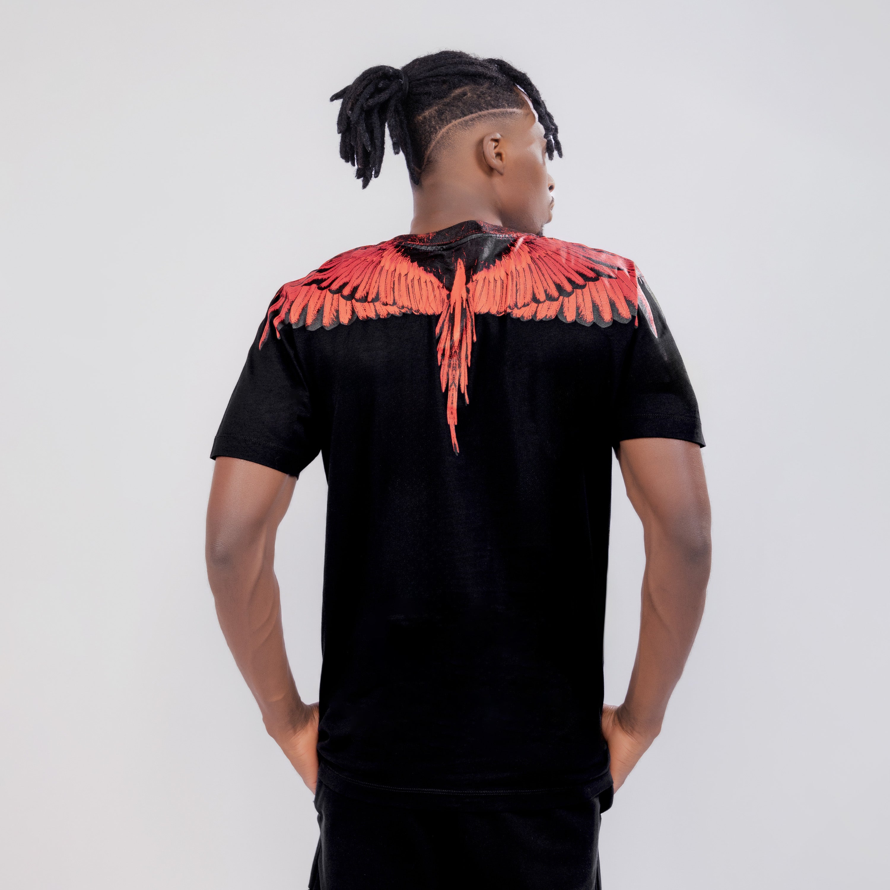 Camiseta Negra Marcelo Burlon Rojo Icon Wings