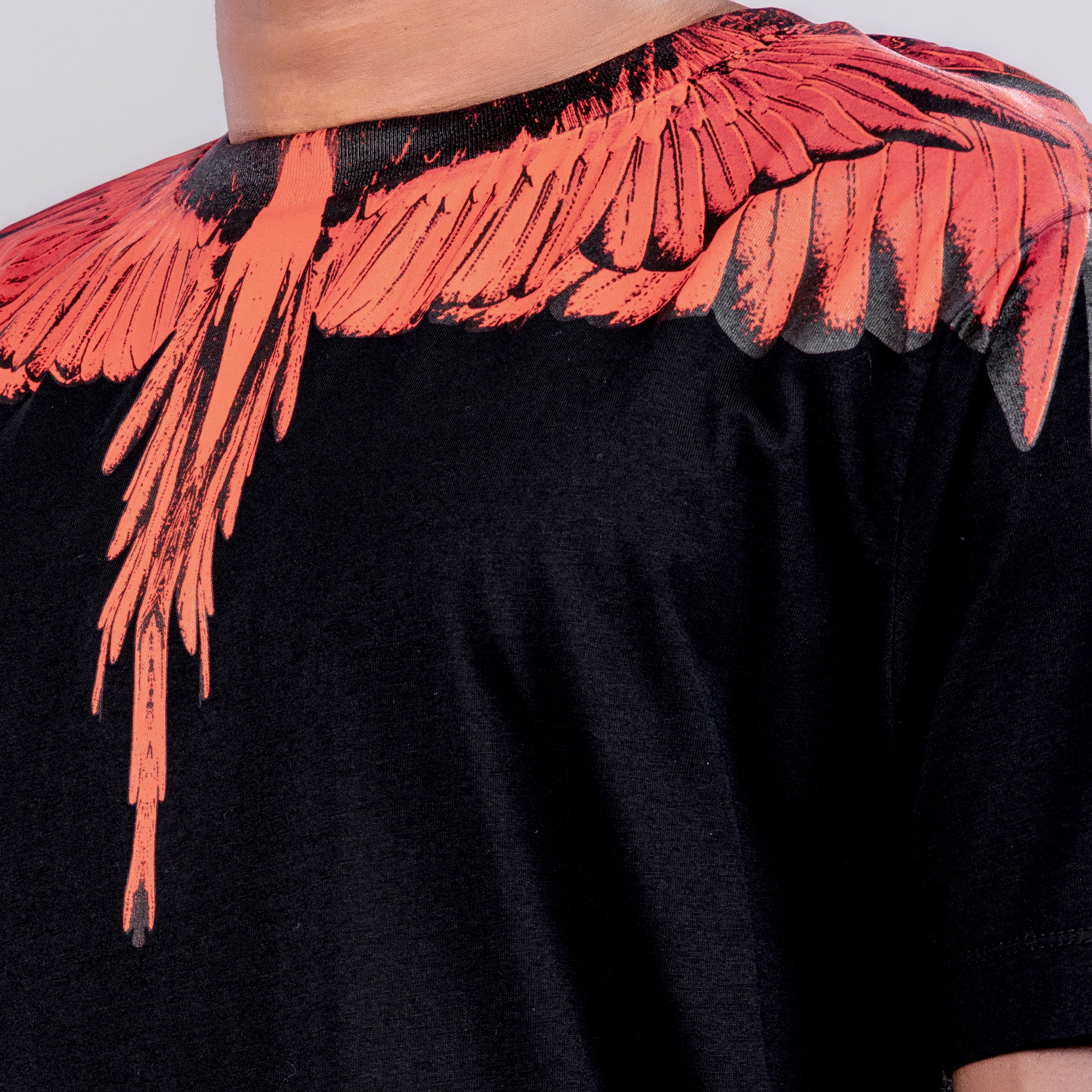 Camiseta Negra Marcelo Burlon Rojo Icon Wings