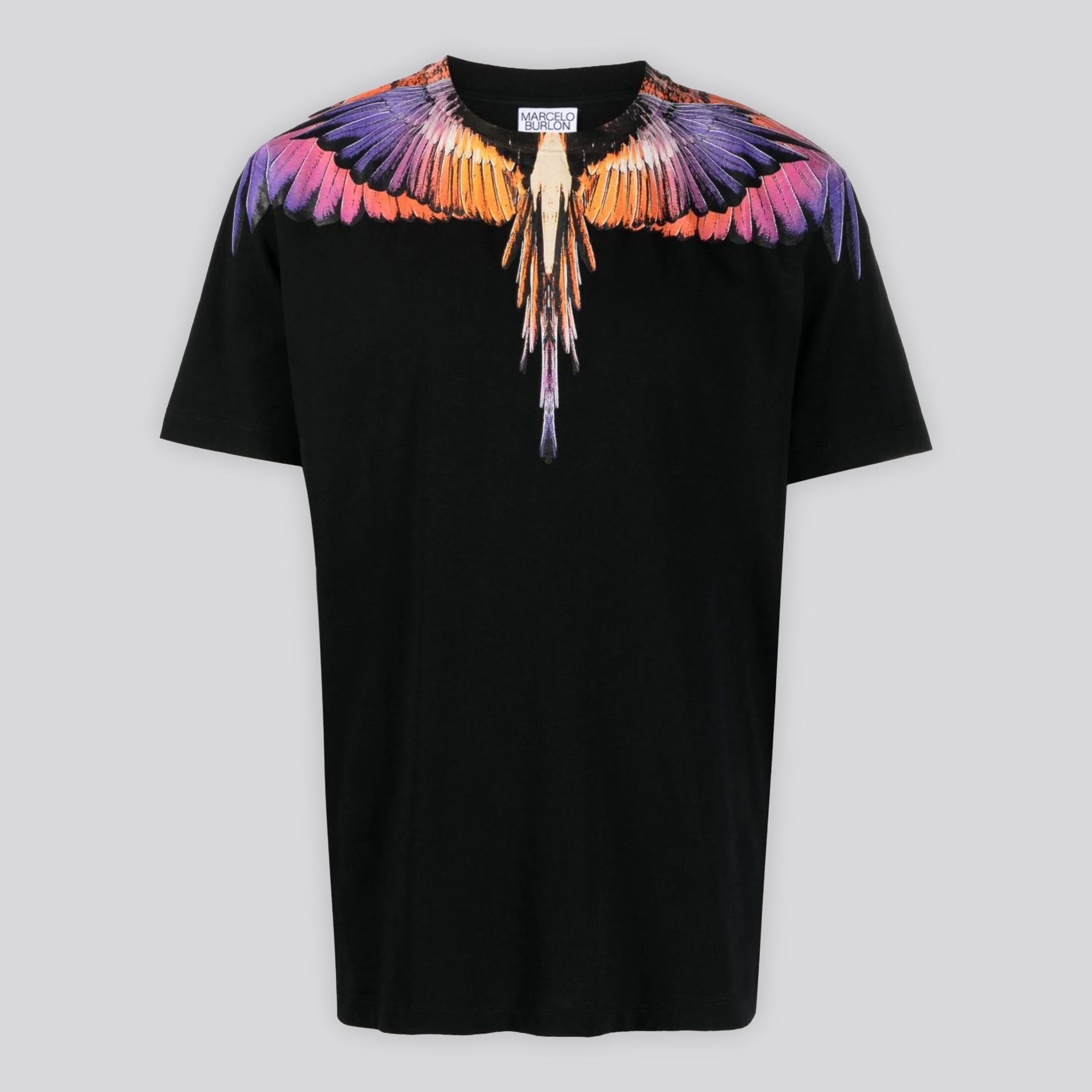 Camiseta Negra Marcelo Burlon Rosa Icon Wings