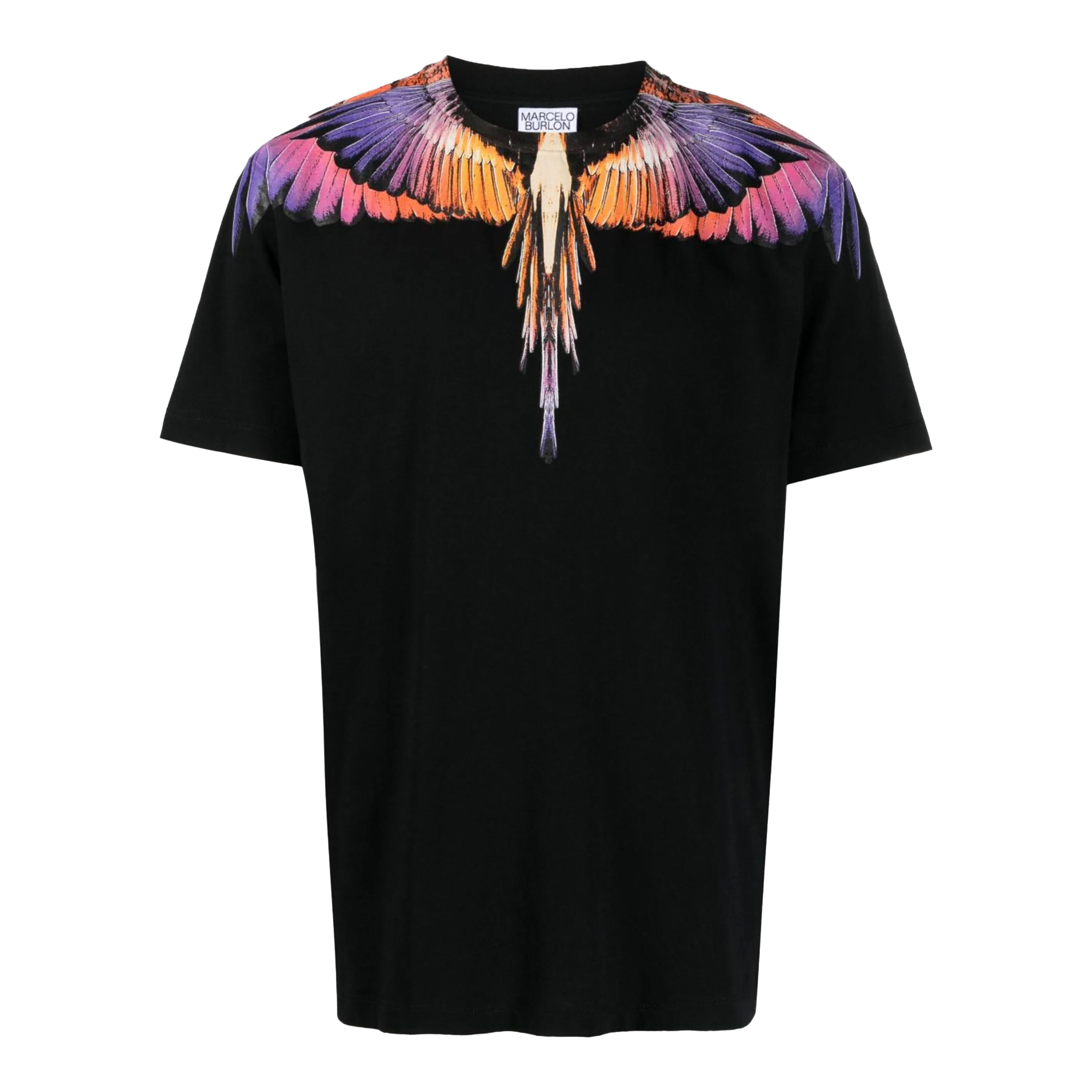 Camiseta Negra Marcelo Burlon Rosa Icon Wings