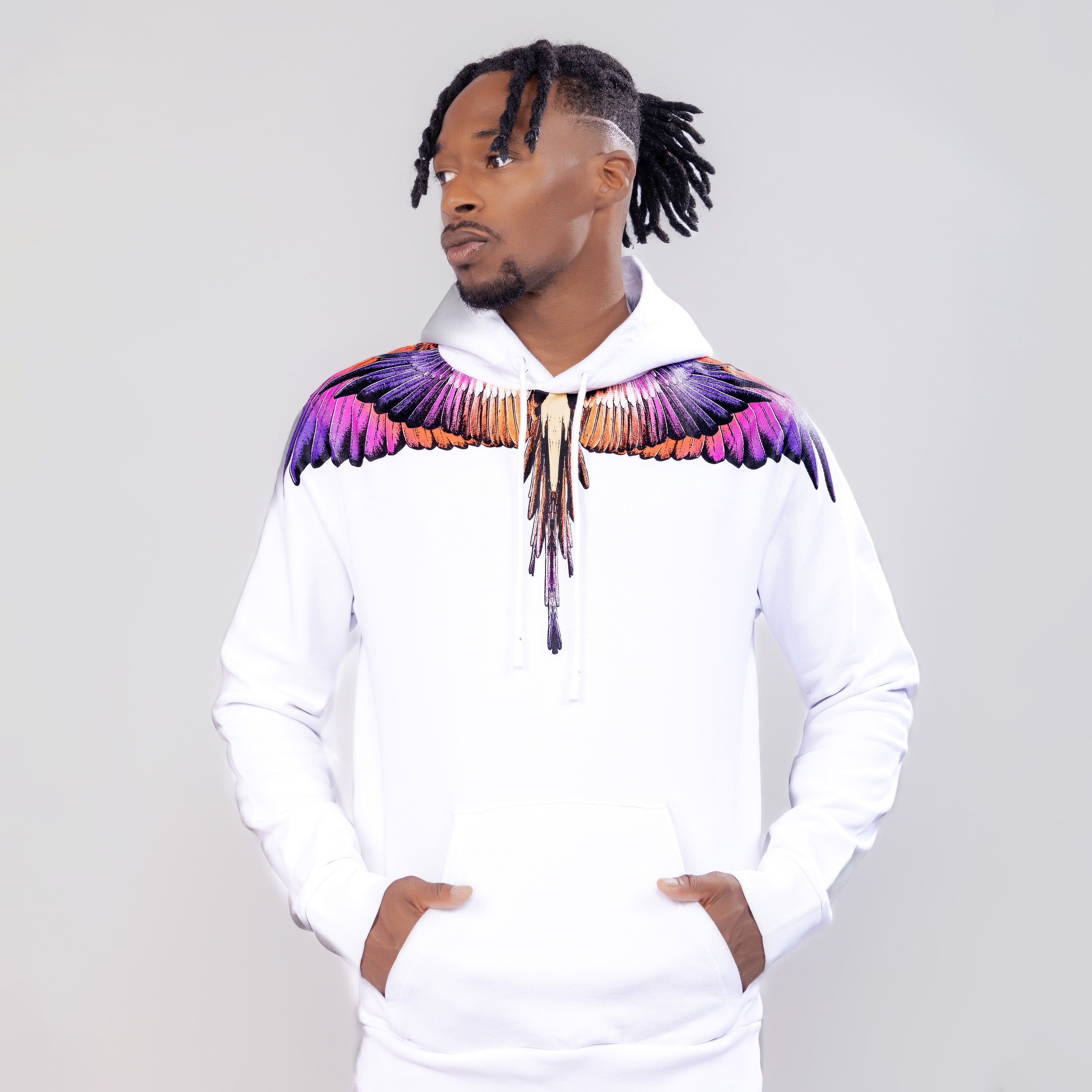 Buzo Tipo Hoodie Blanco Marcelo Burlon Icon Wings