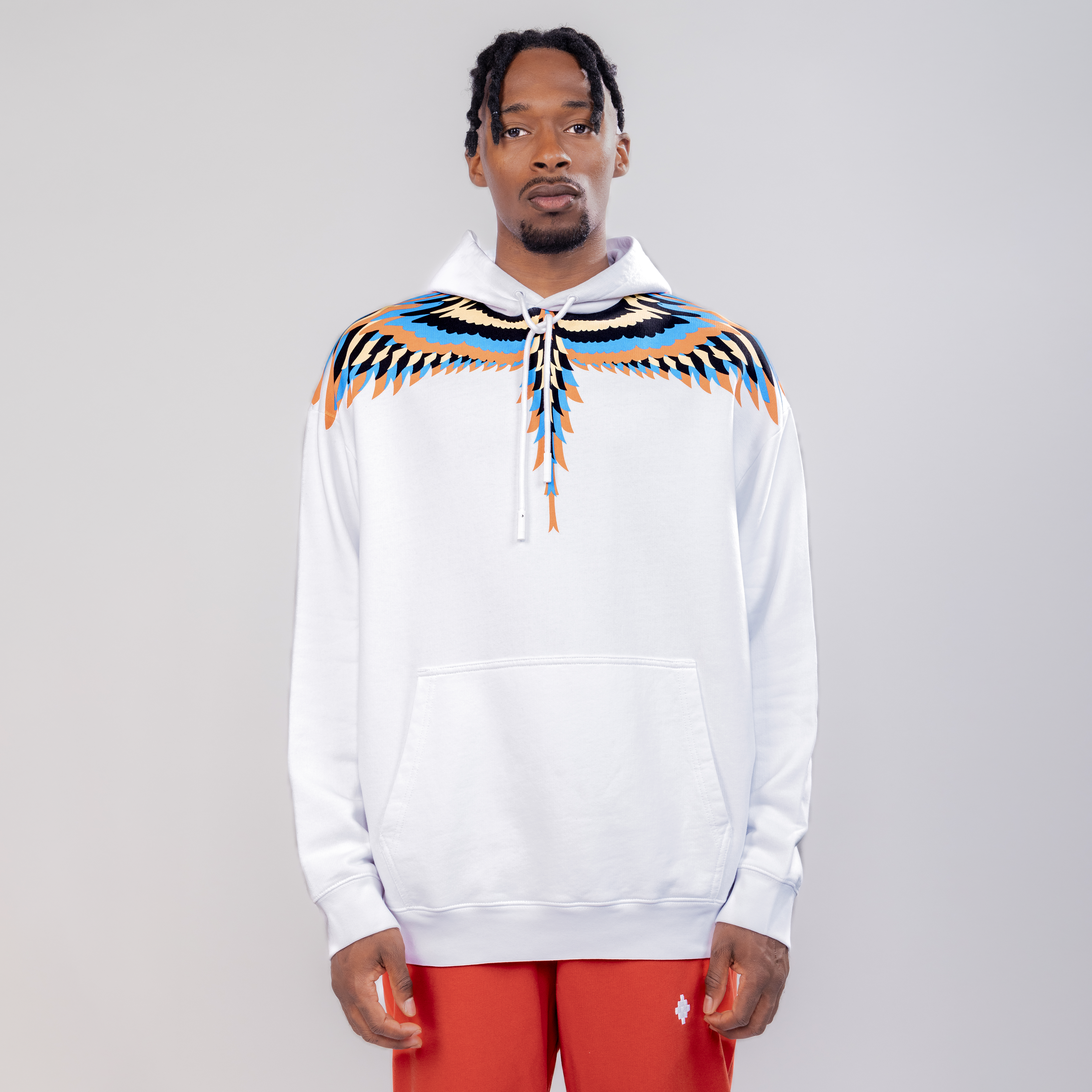 Buzo Tipo Hoodie Blanco Marcelo Burlon Salmón Optical Wings