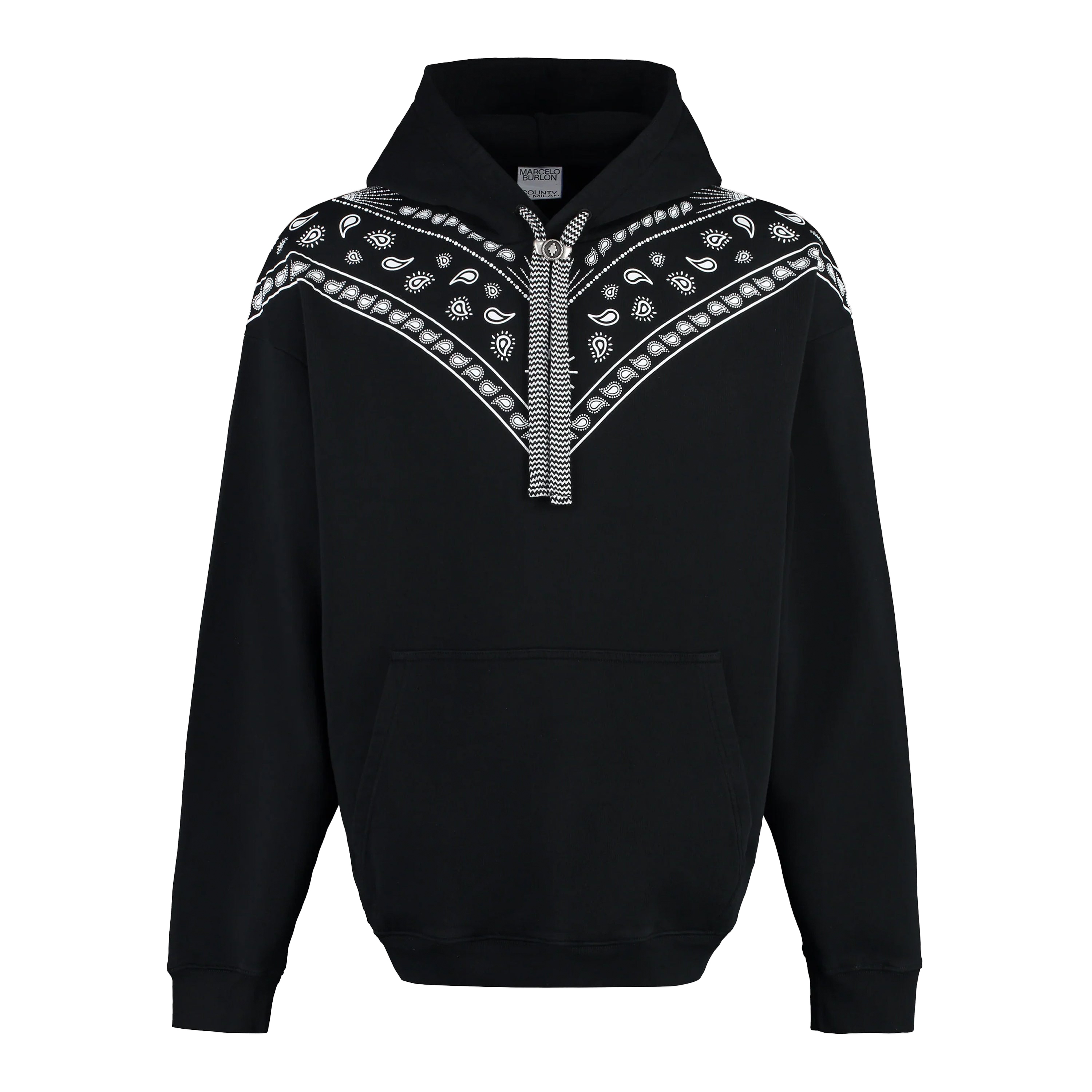 Buzo Tipo Hoodie Negro Marcelo Burlon Bandana
