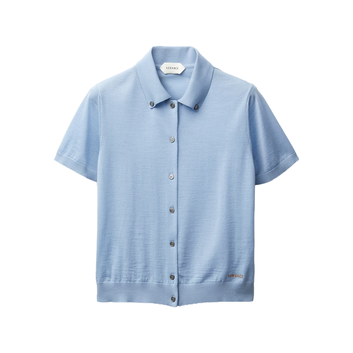 Camiseta Tipo Polo Celeste Versace Knit