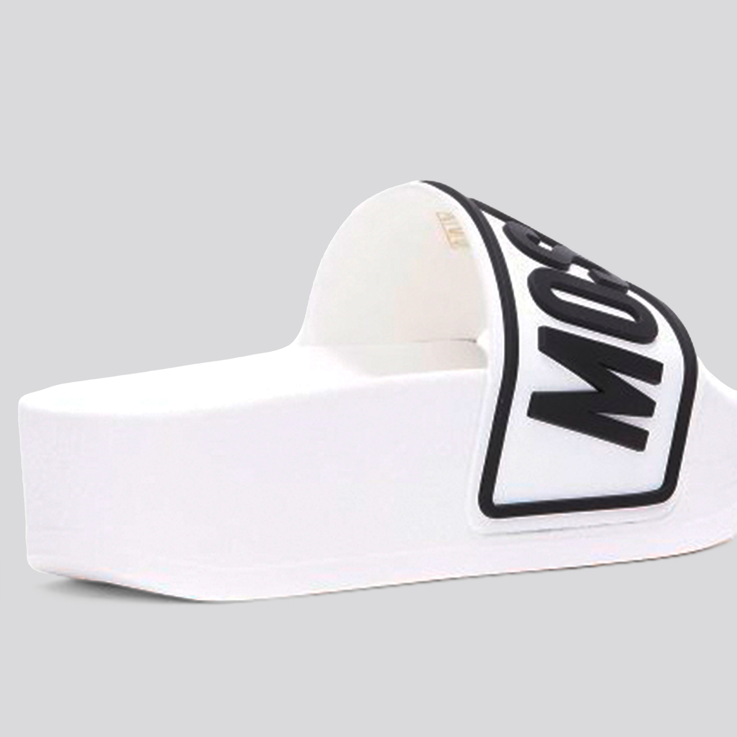 Sandalias Blanca Moschino Zeppapool50 Tpu Blanco-Negro