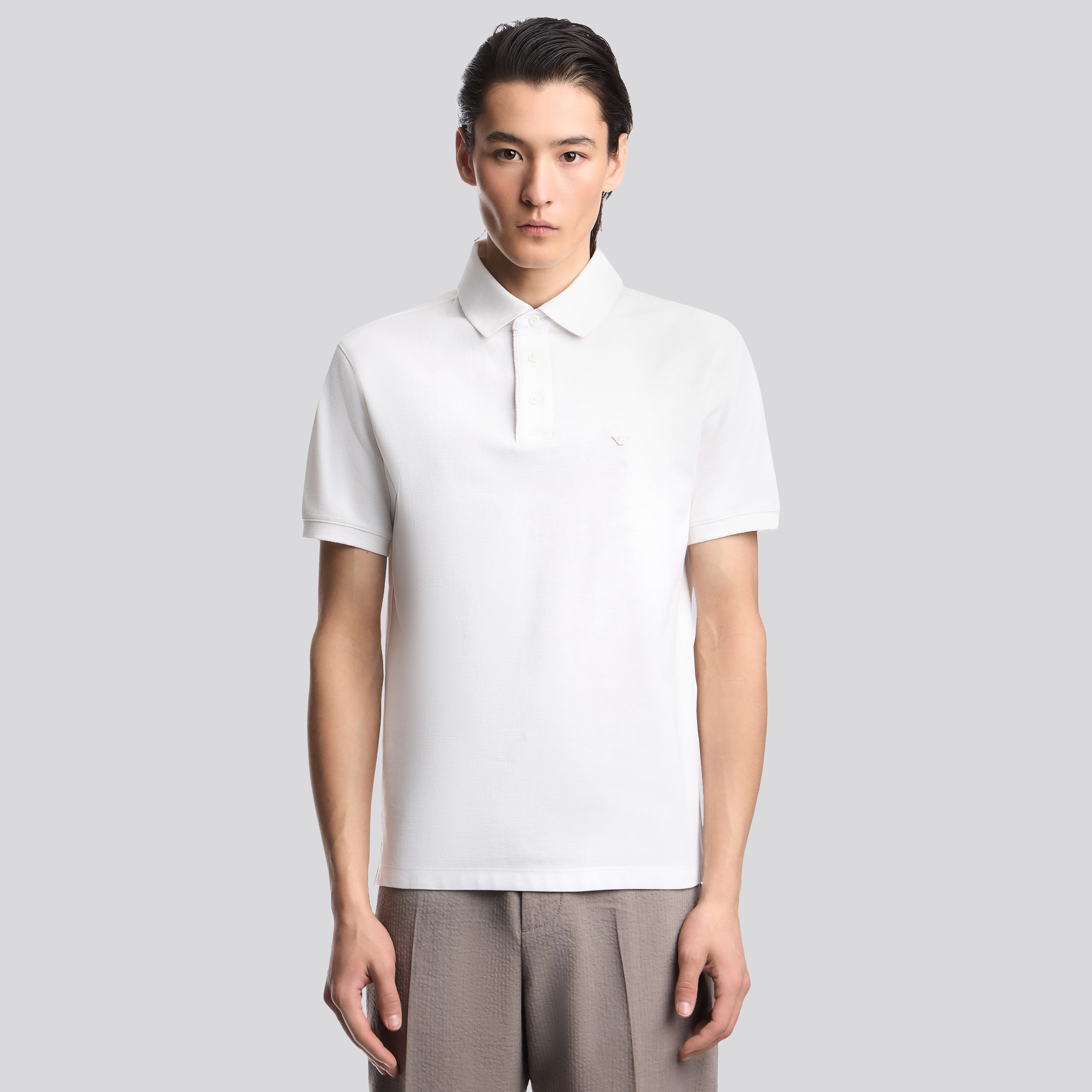 Camiseta Tipo Polo Blanco Armani Eagle