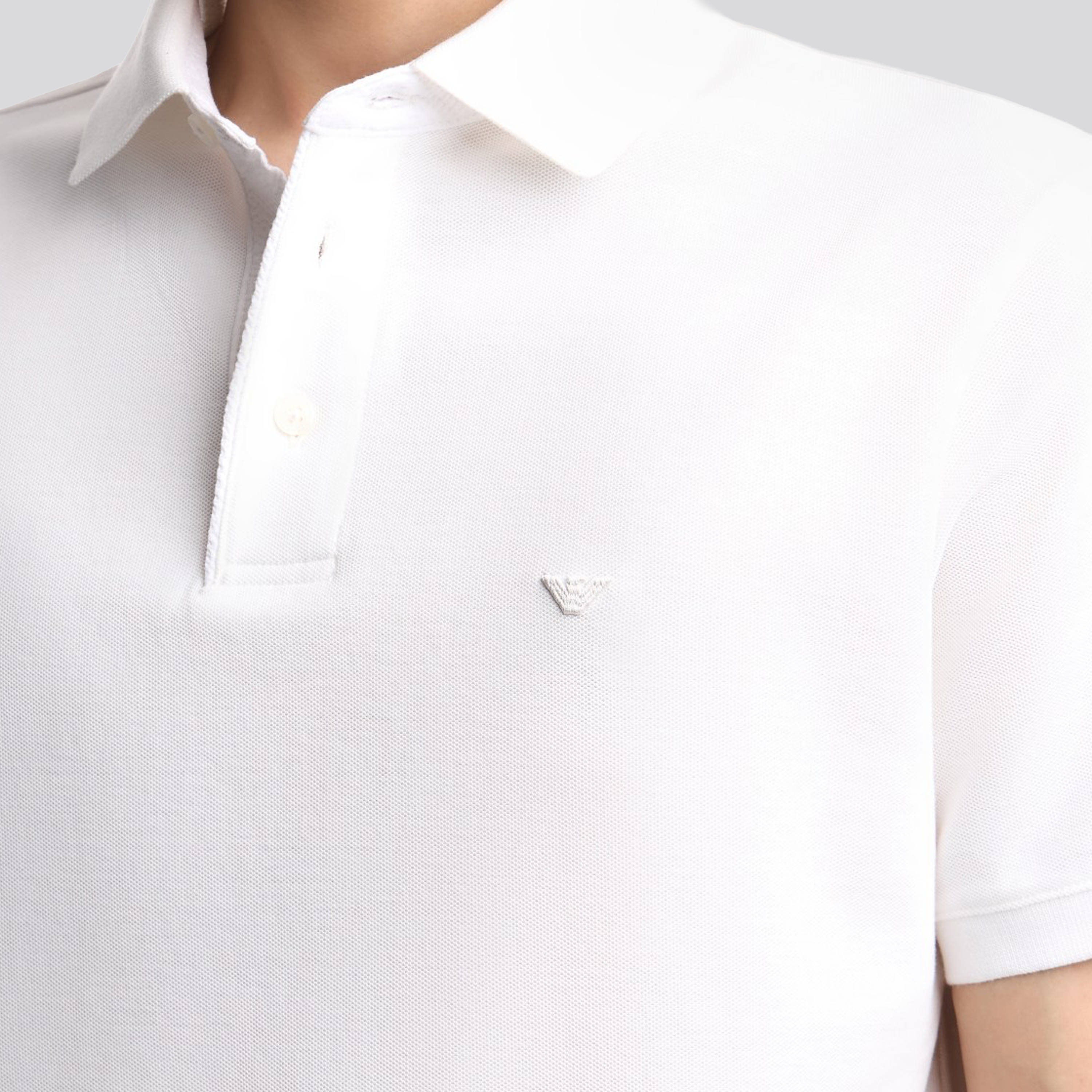 Camiseta Tipo Polo Blanco Armani Eagle