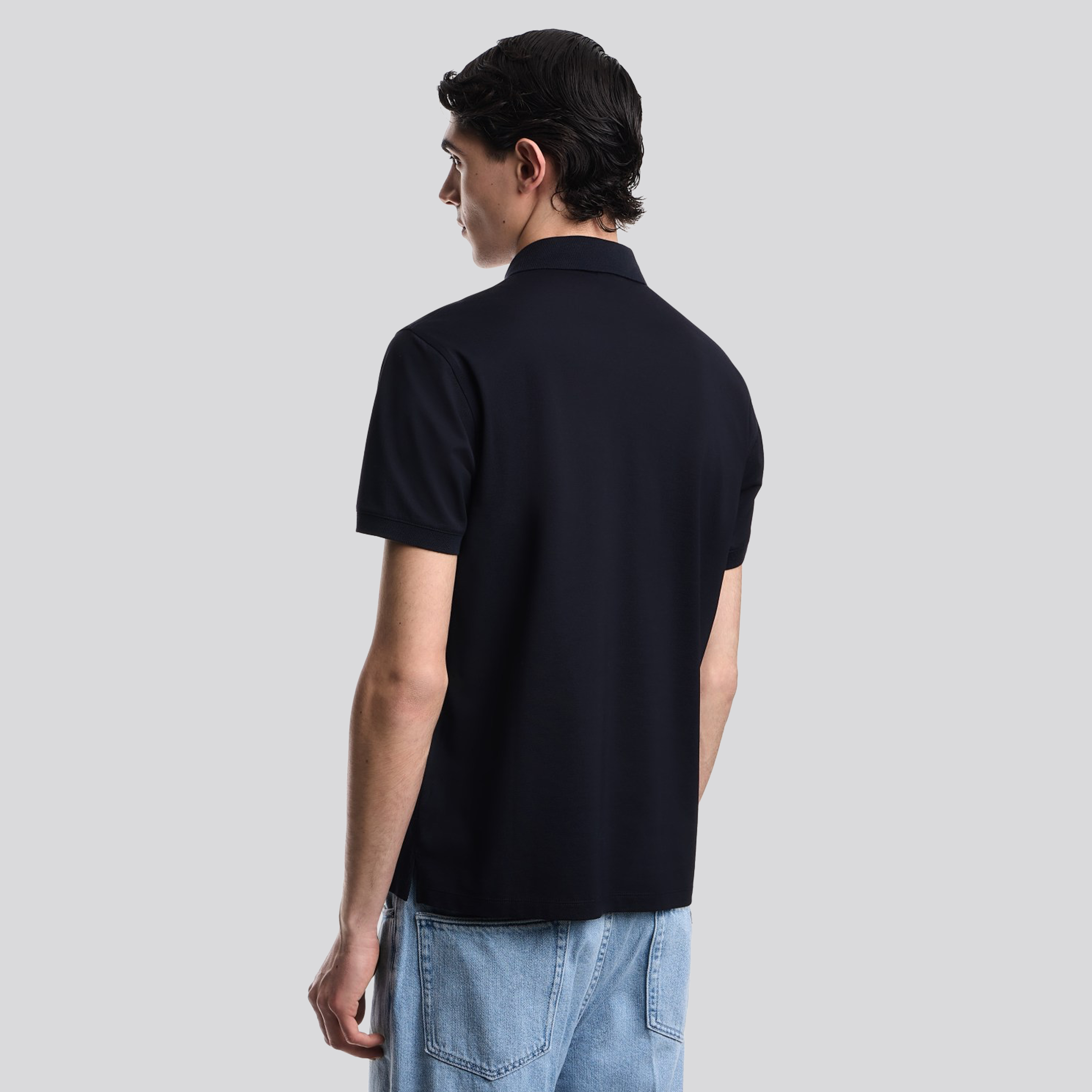 Camiseta Tipo Polo Azul Emporio Armani Ea