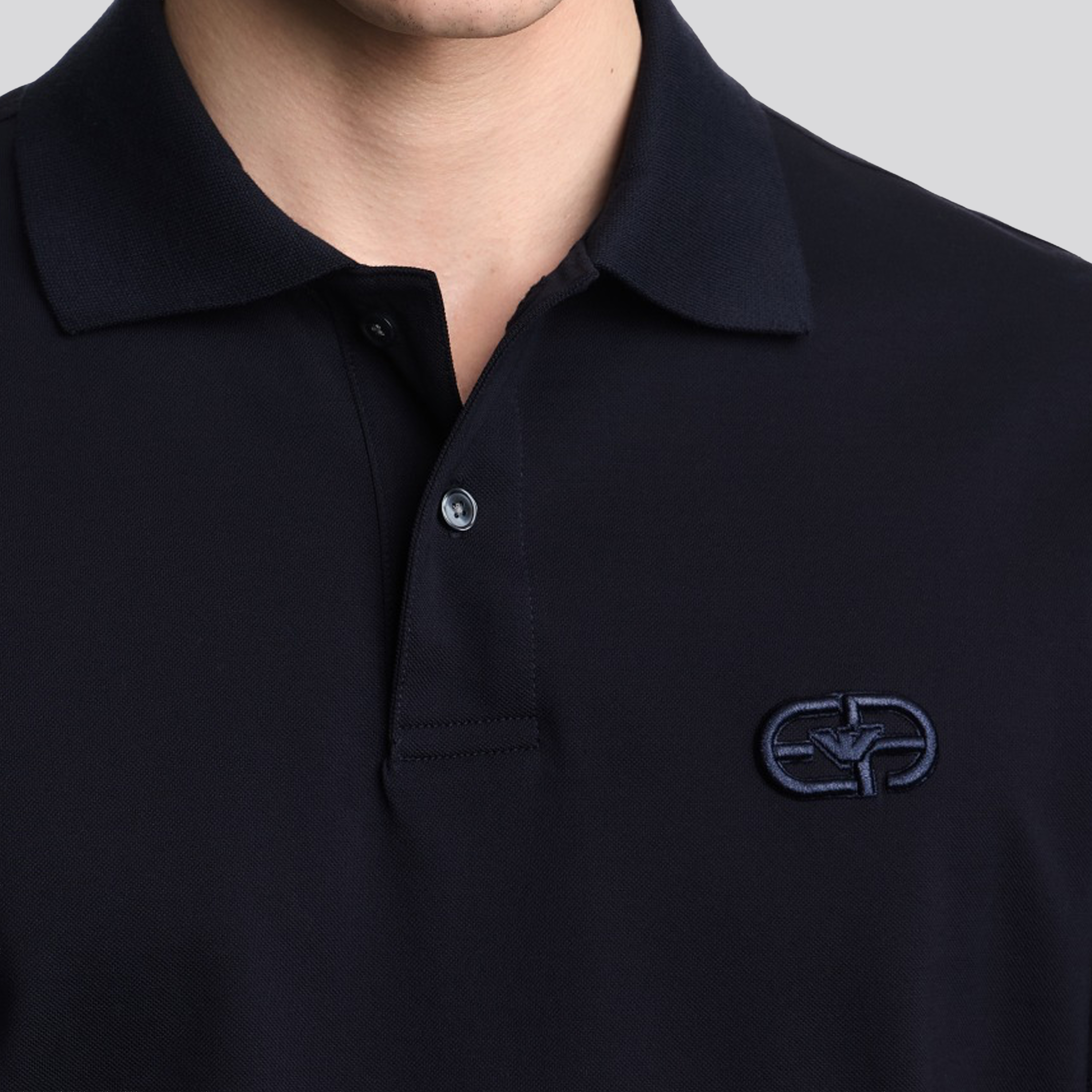 Camiseta Tipo Polo Azul Emporio Armani Ea