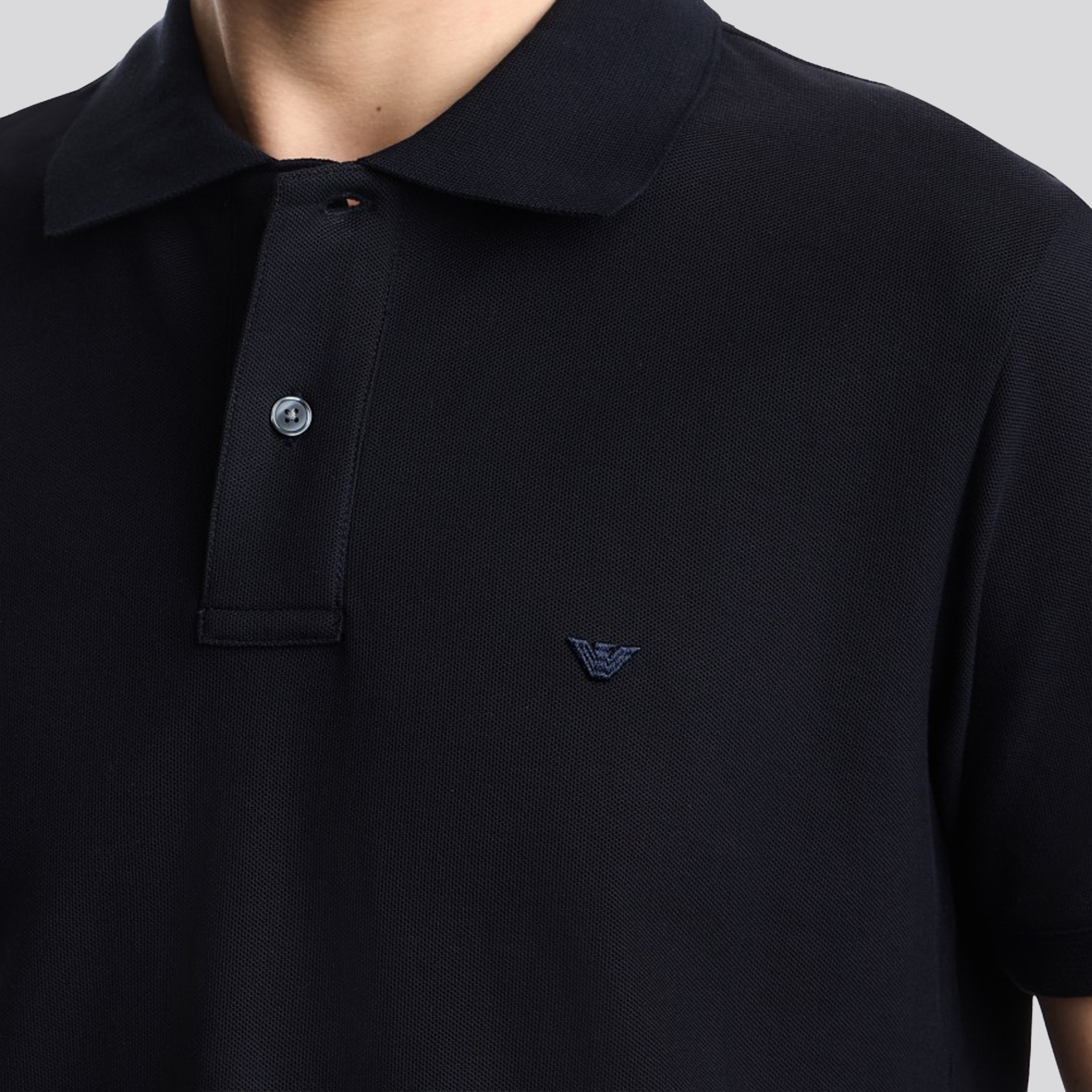 Camiseta Tipo Polo Azul Armani Eagle