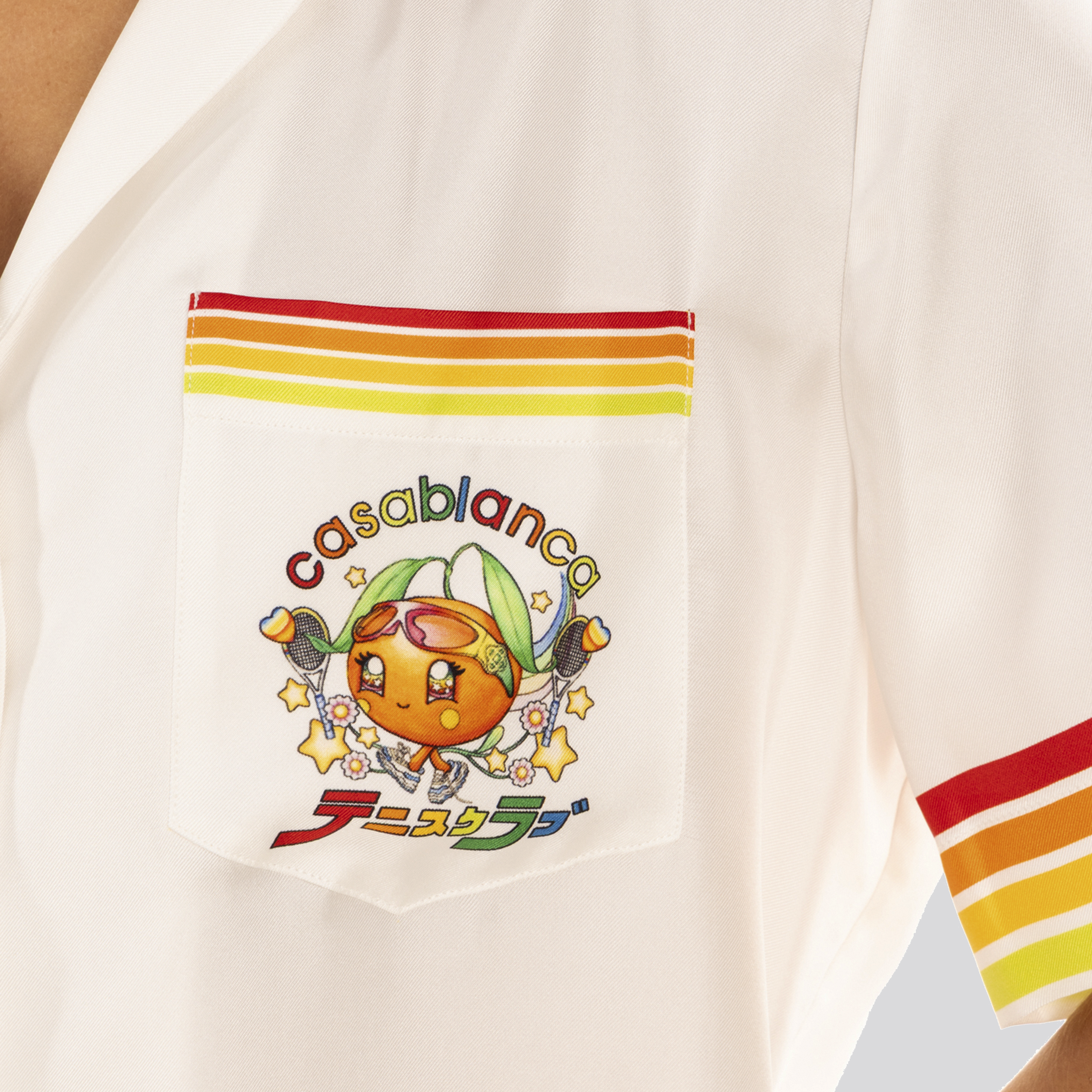 Camisa Blanca Casablanca Orange Mascot