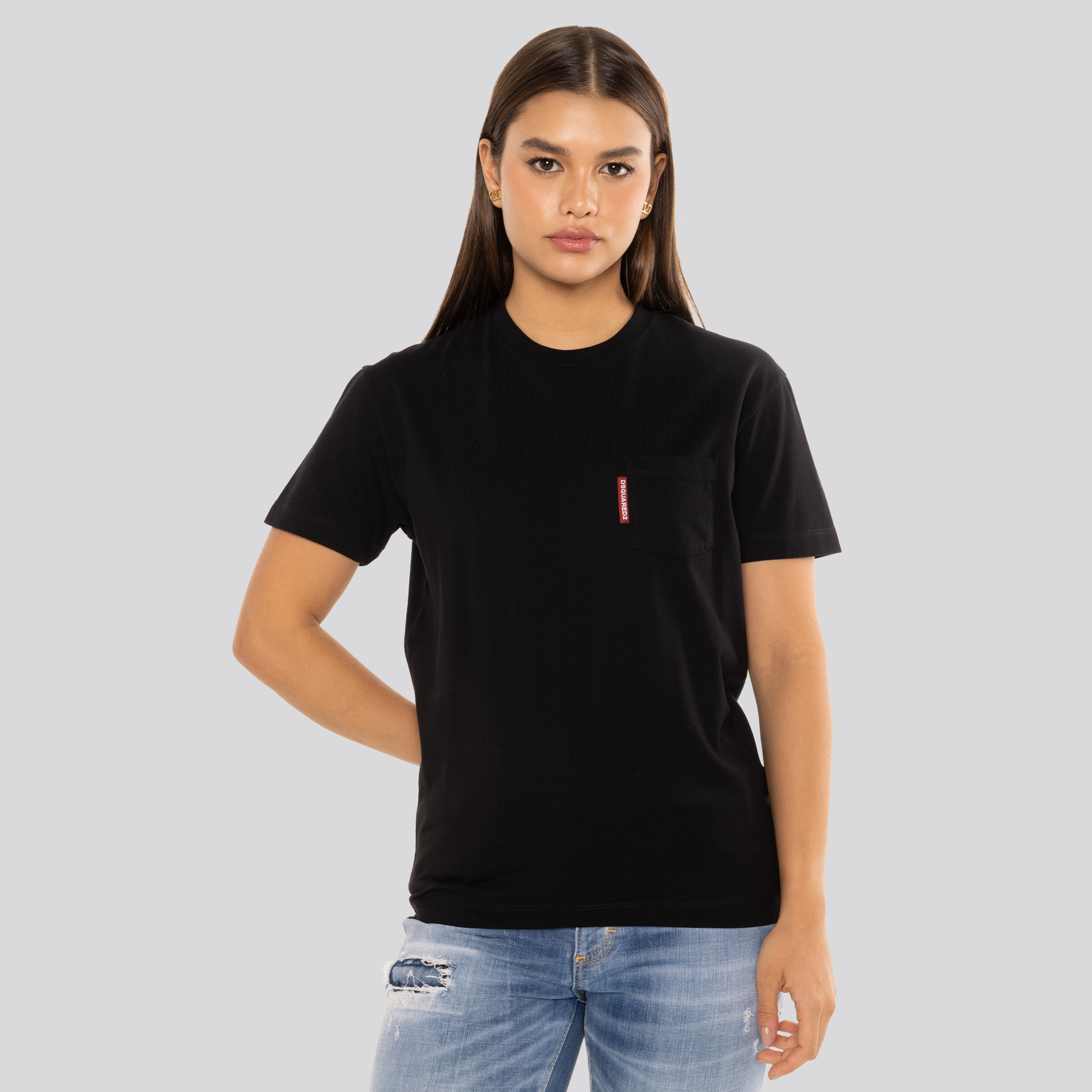 Camiseta Negra Dsquared2 Pocket