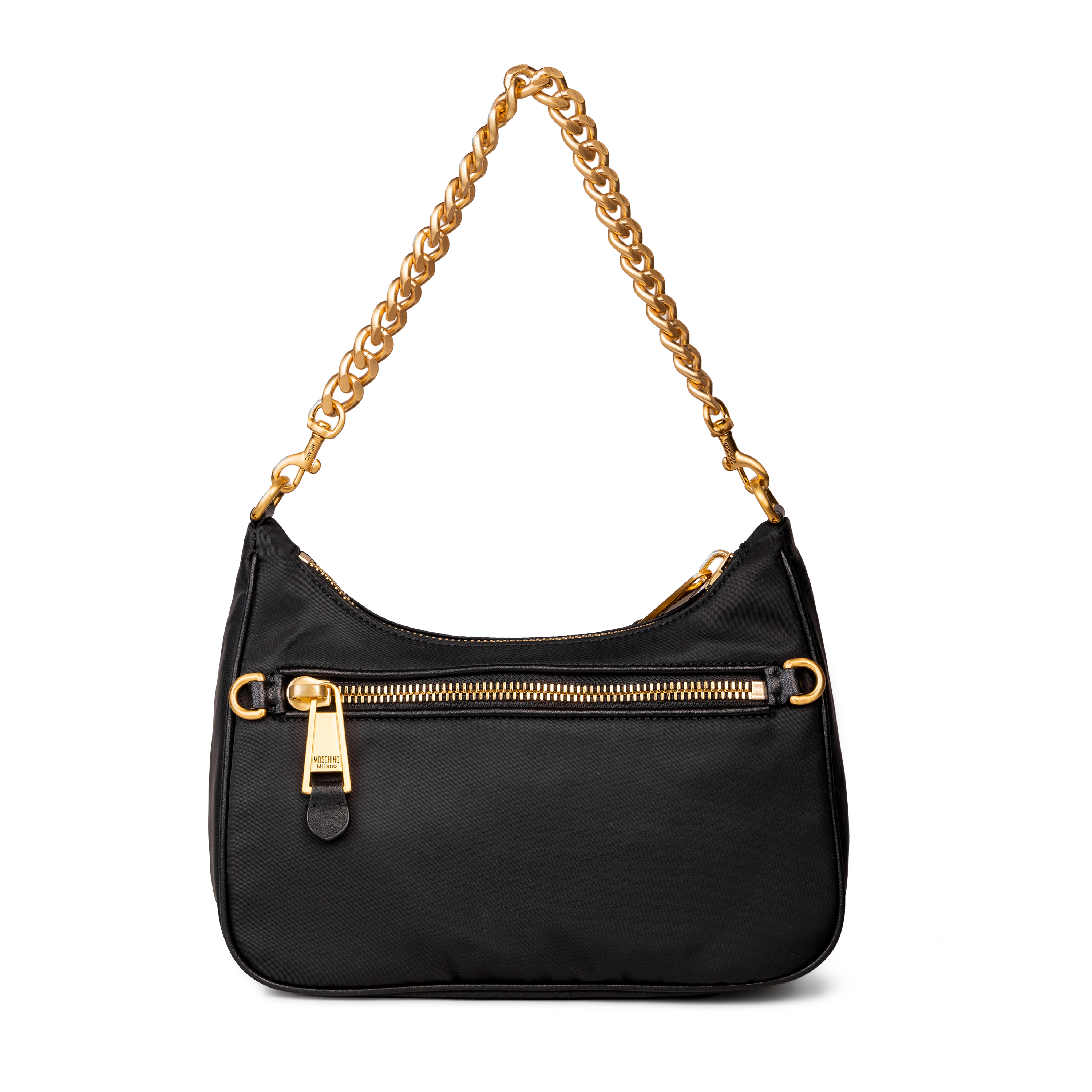 Cartera Negra Moschino Couture Gold Logo