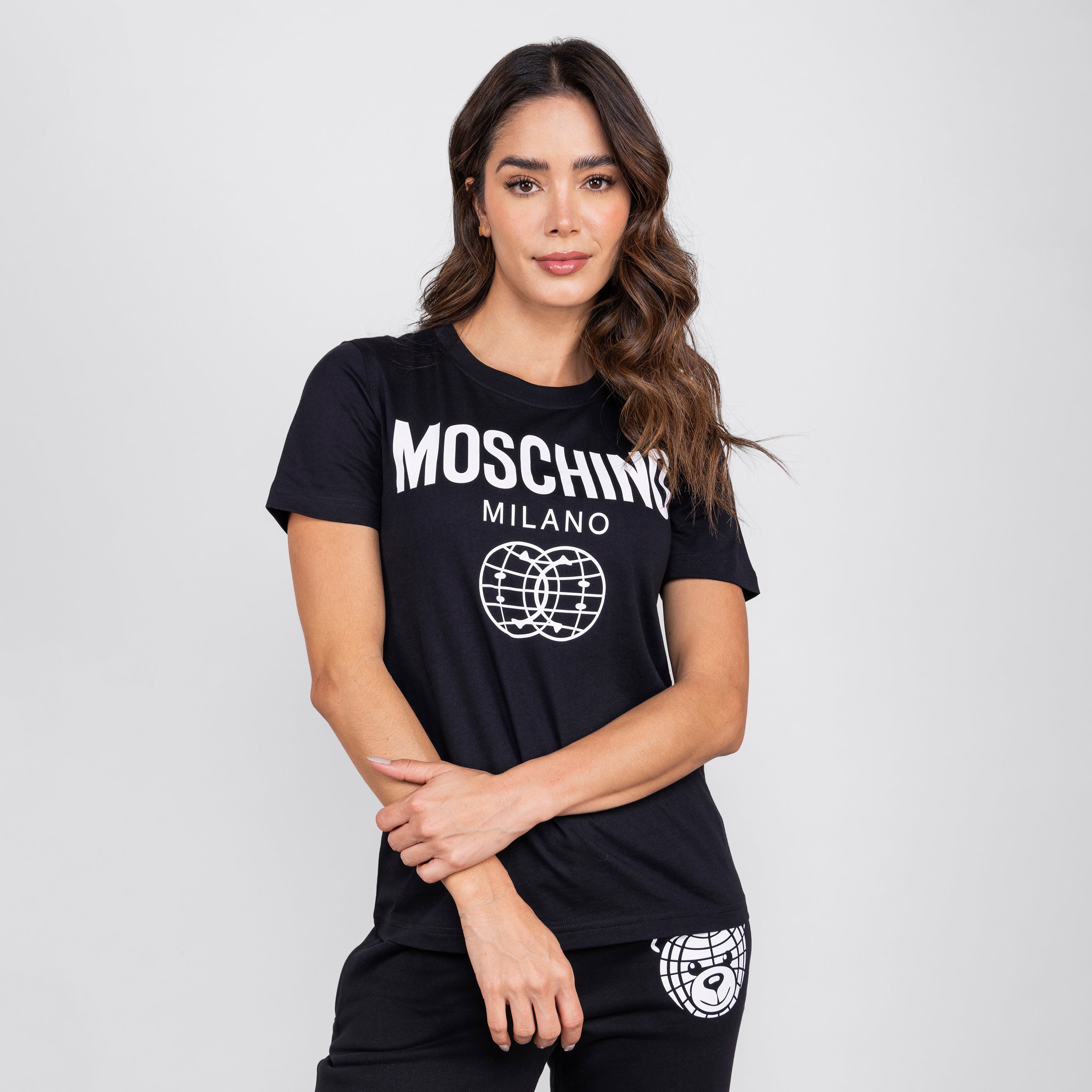 Camiseta Negra Moschino Couture Logo World
