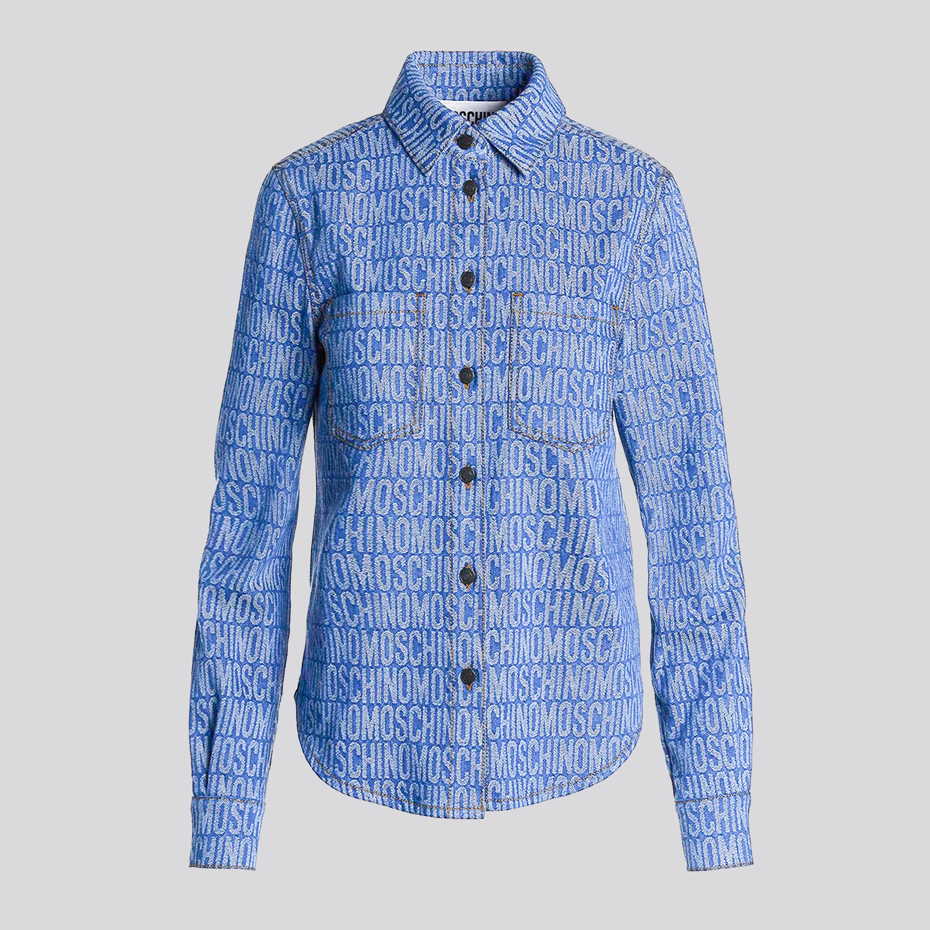 Camisa Azul Moschino Couture Denim Monogram