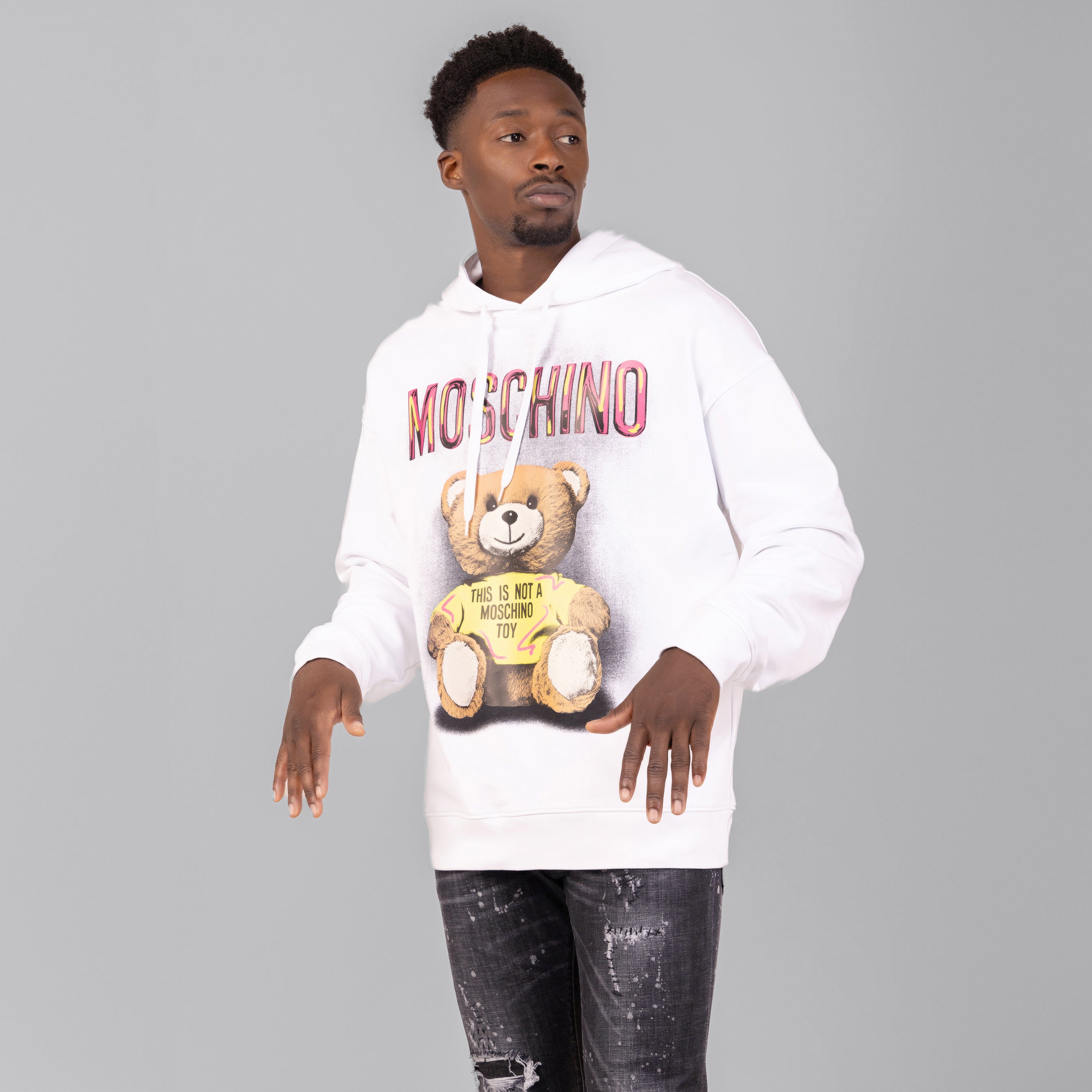 Buzo Tipo Hoodie Blanco Moschino Couture Bear T Shirt