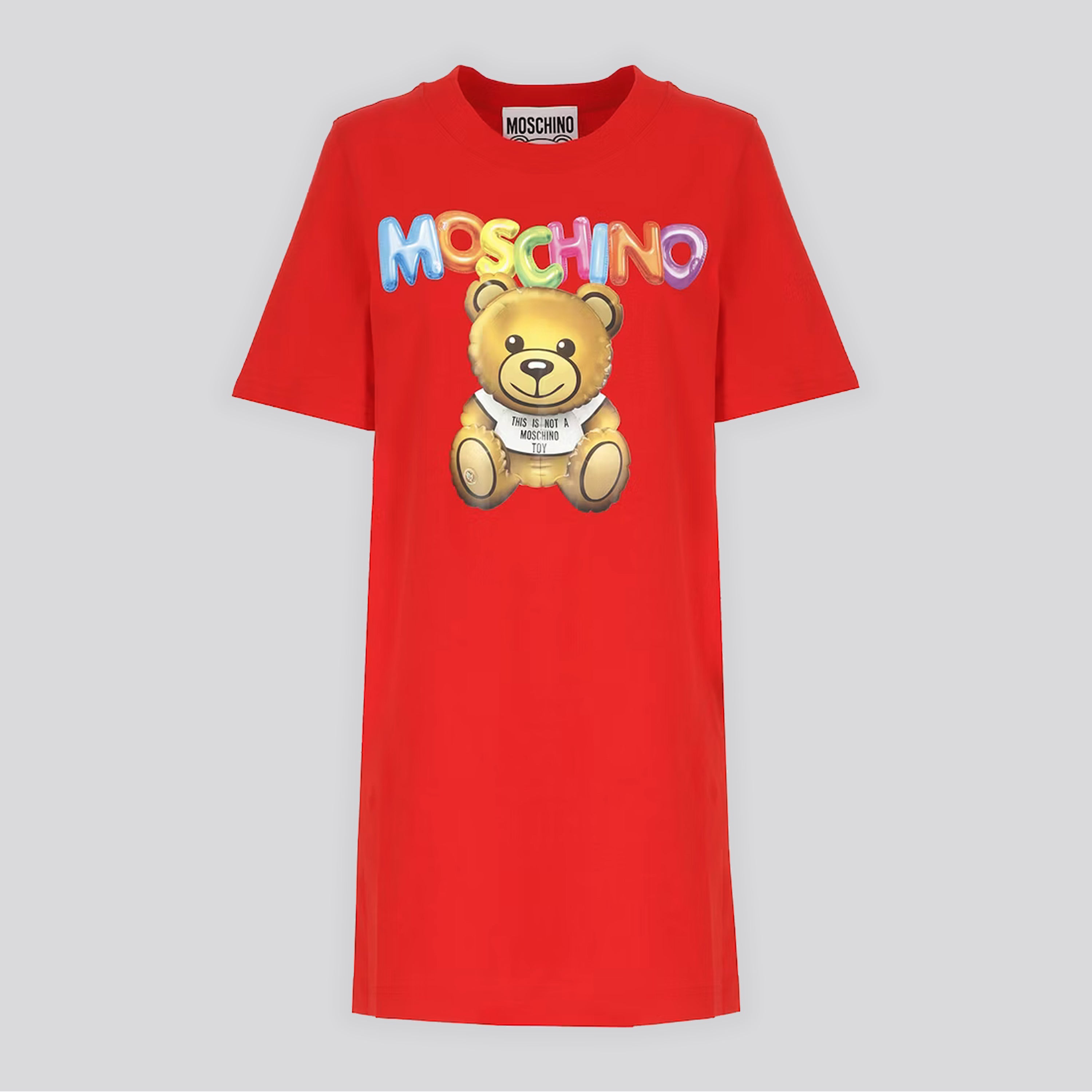 Vestido Rojo Moschino Couture Multicolor Logo