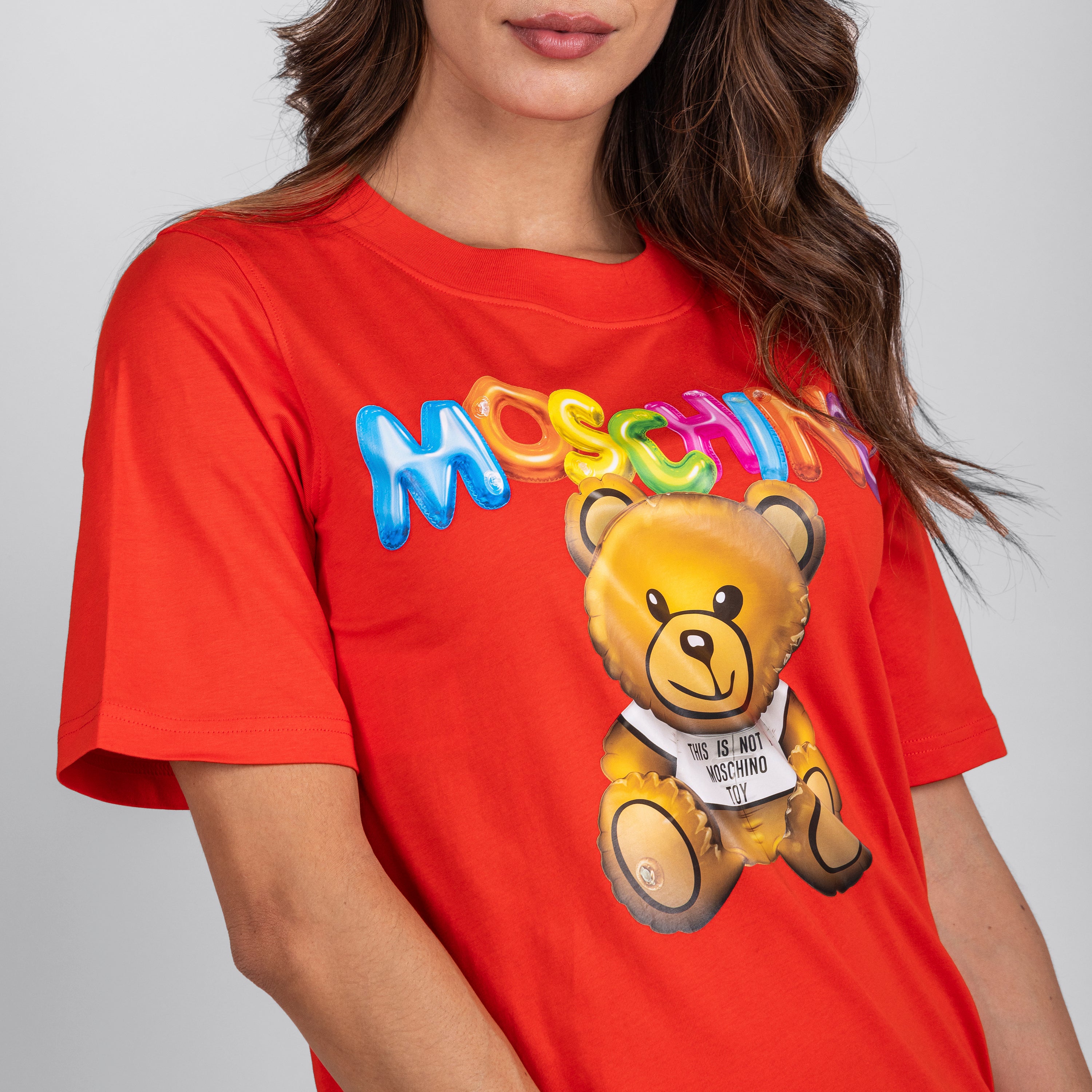 Vestido Rojo Moschino Couture Multicolor Logo