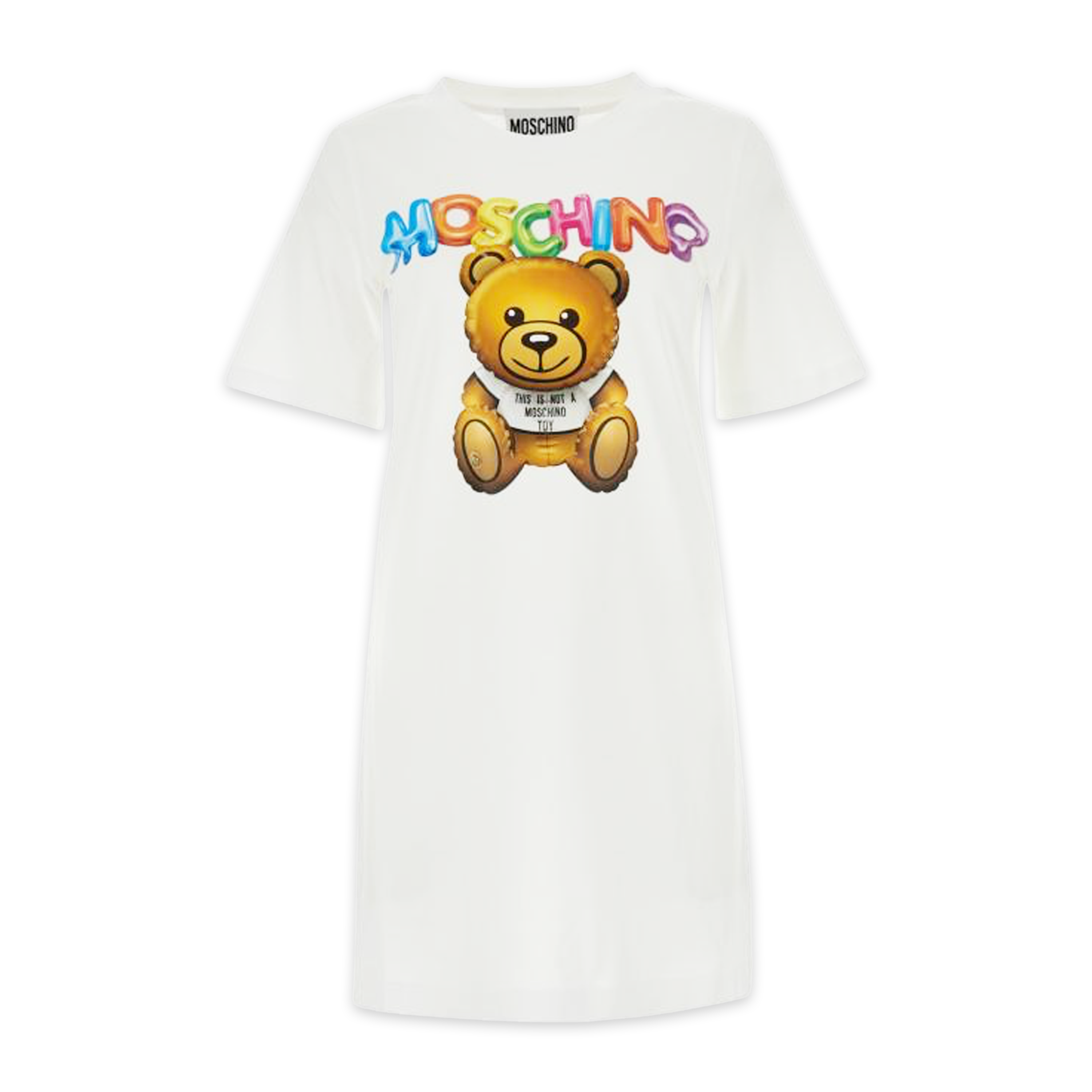 Vestido Blanco Moschino Couture Multicolor Logo