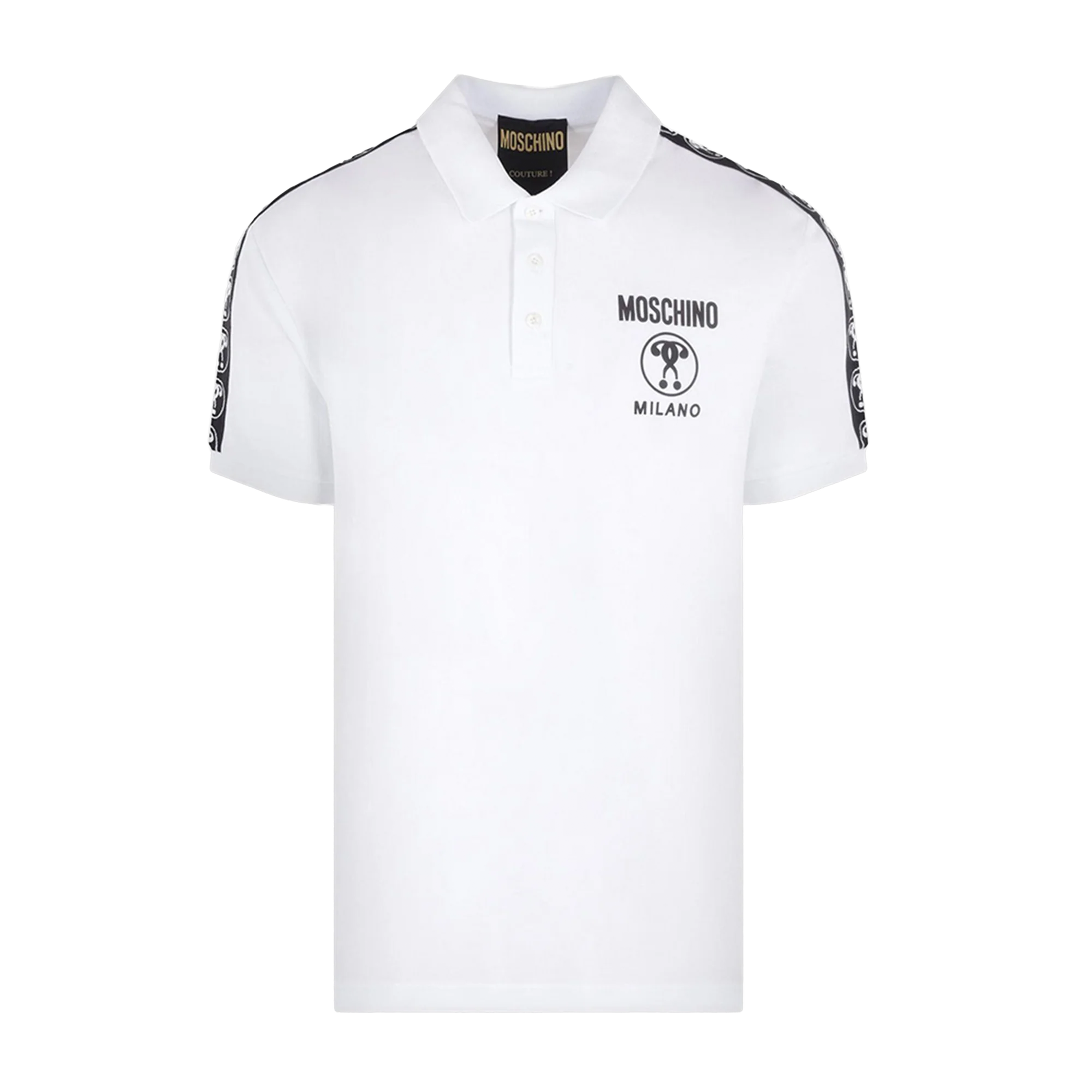 Camiseta Tipo Polo Blanca Moschino Side Logo
