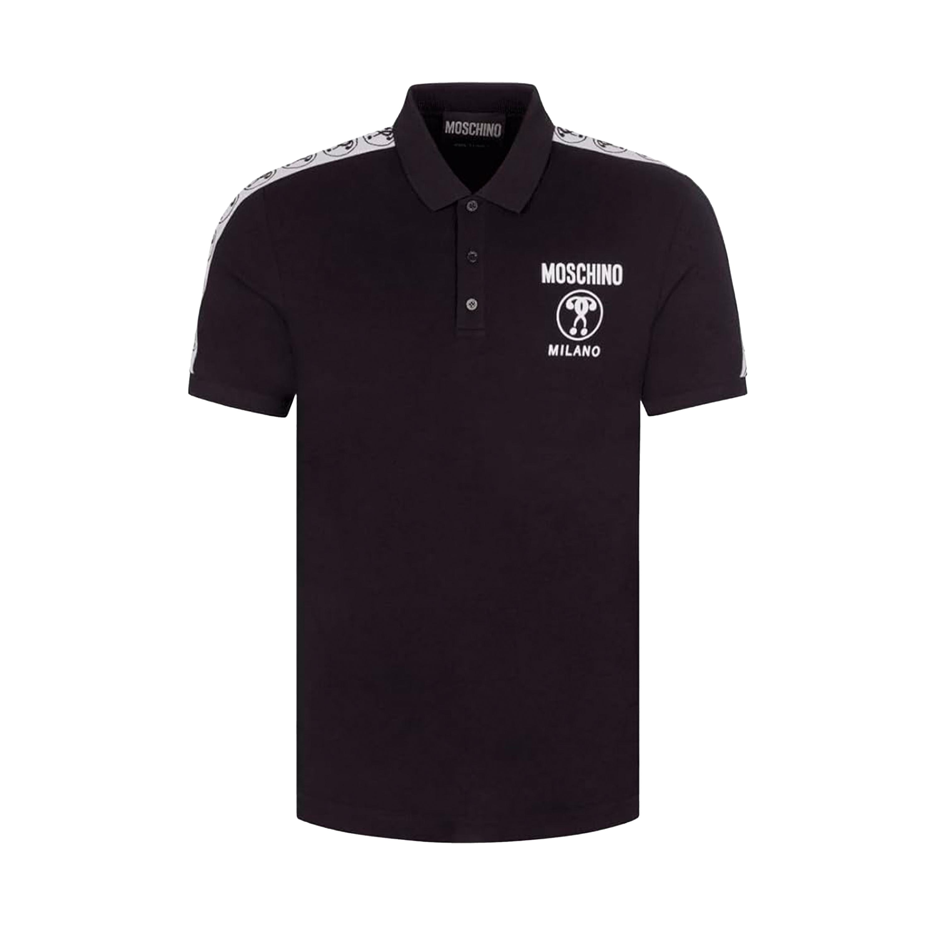 Camiseta Tipo Polo Negra Moschino Side Logo