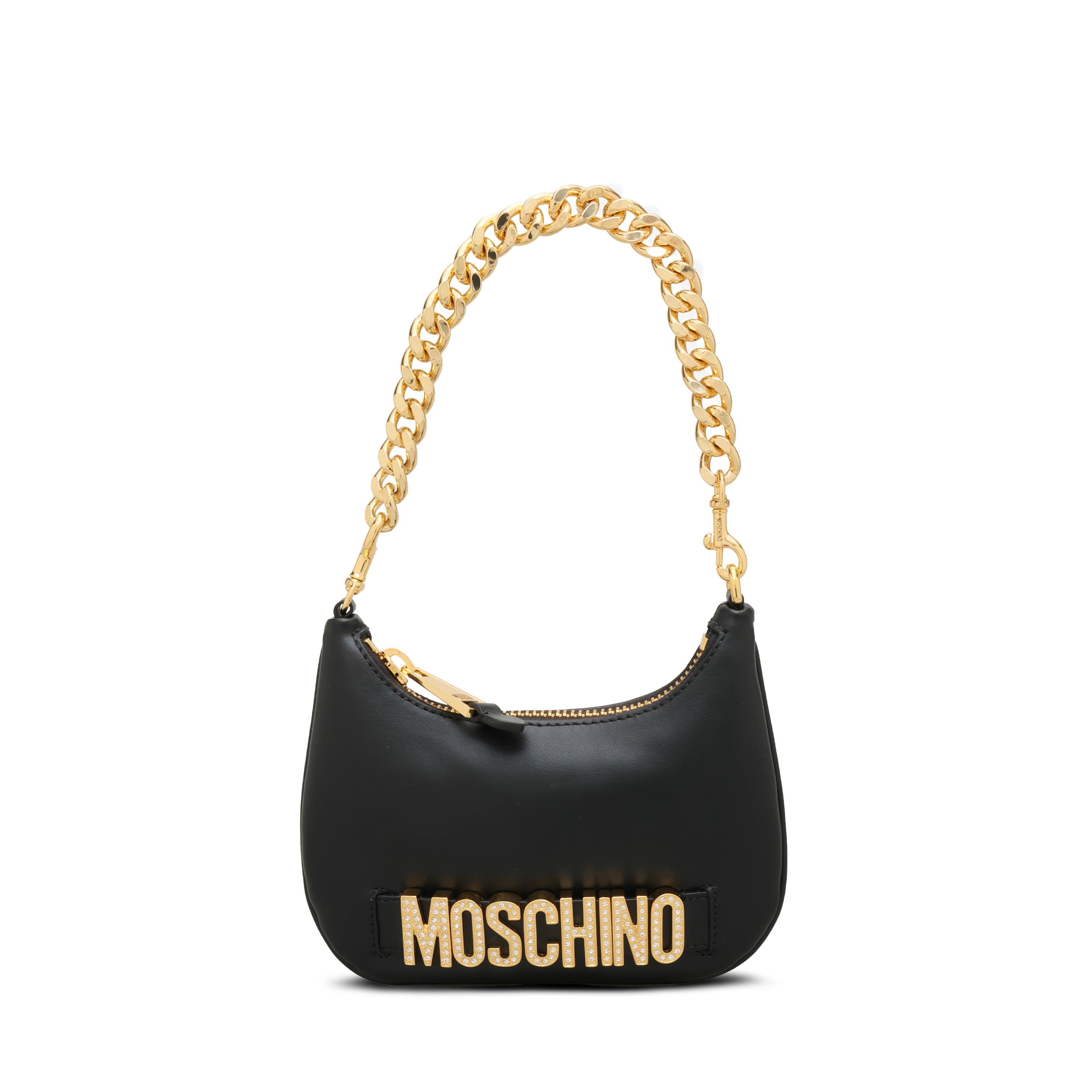 Cartera Negra Moschino Gold Logo