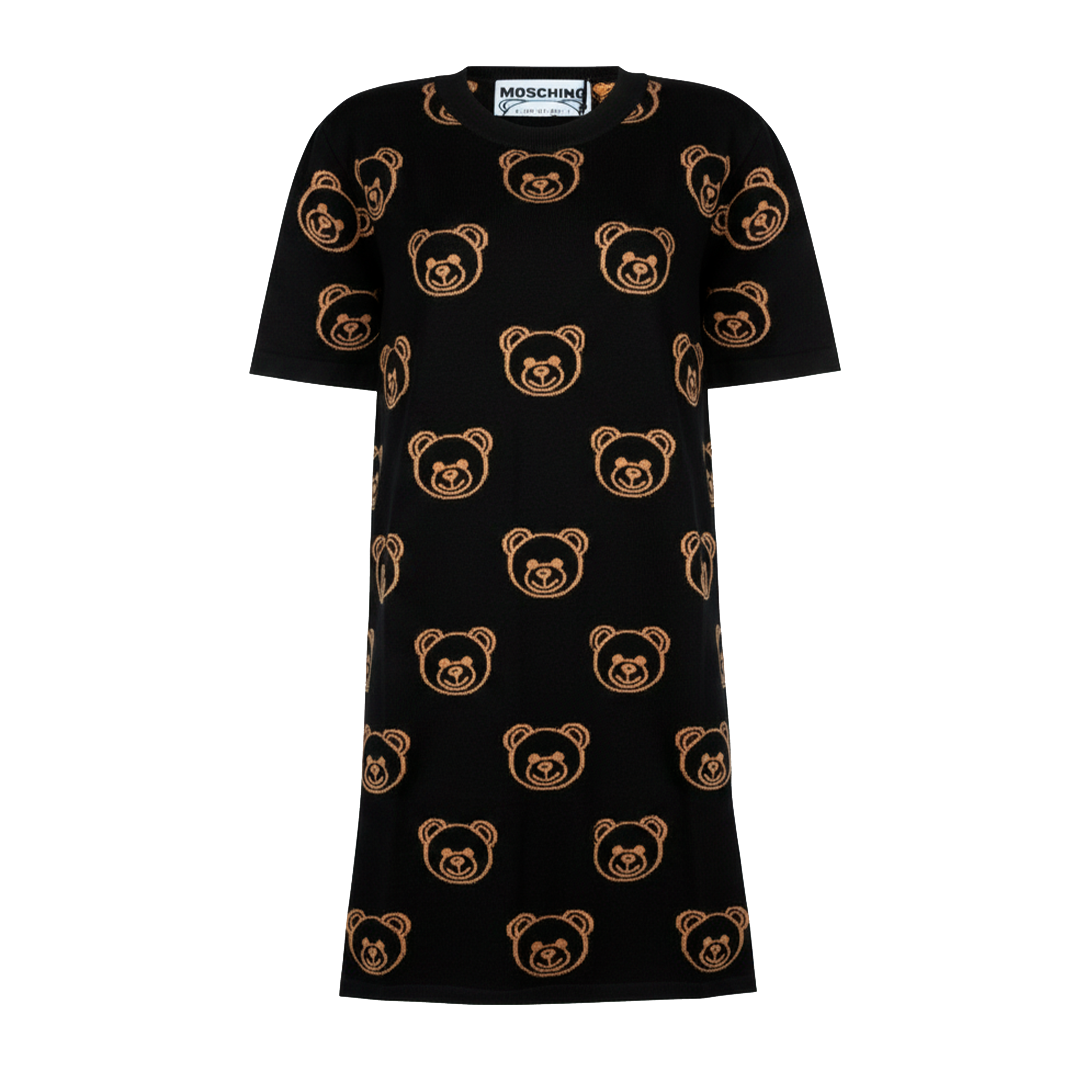 Vestido Negro Moschino Multi Teddy