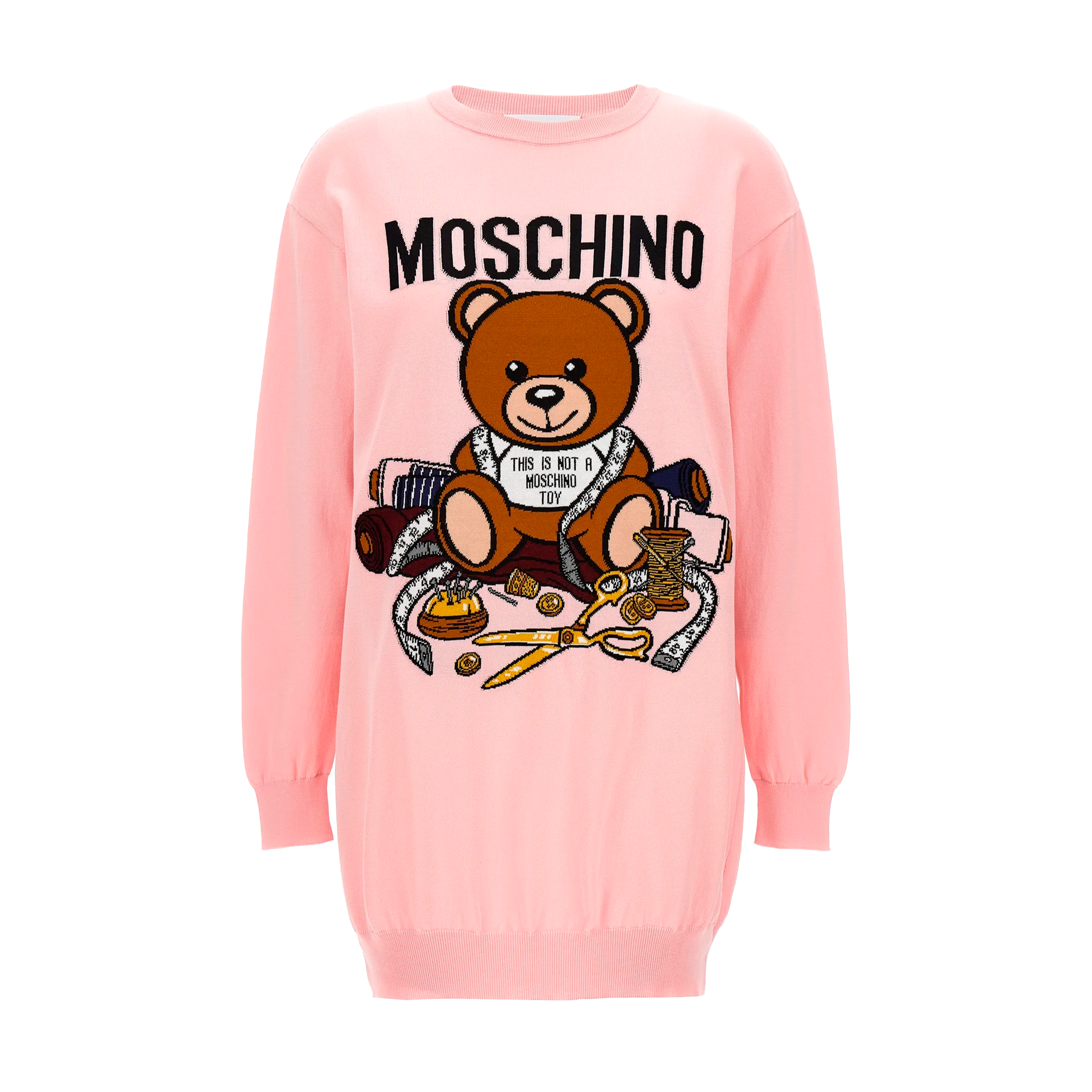 Vestido Rosado Moschino Teddy Long Sleeves