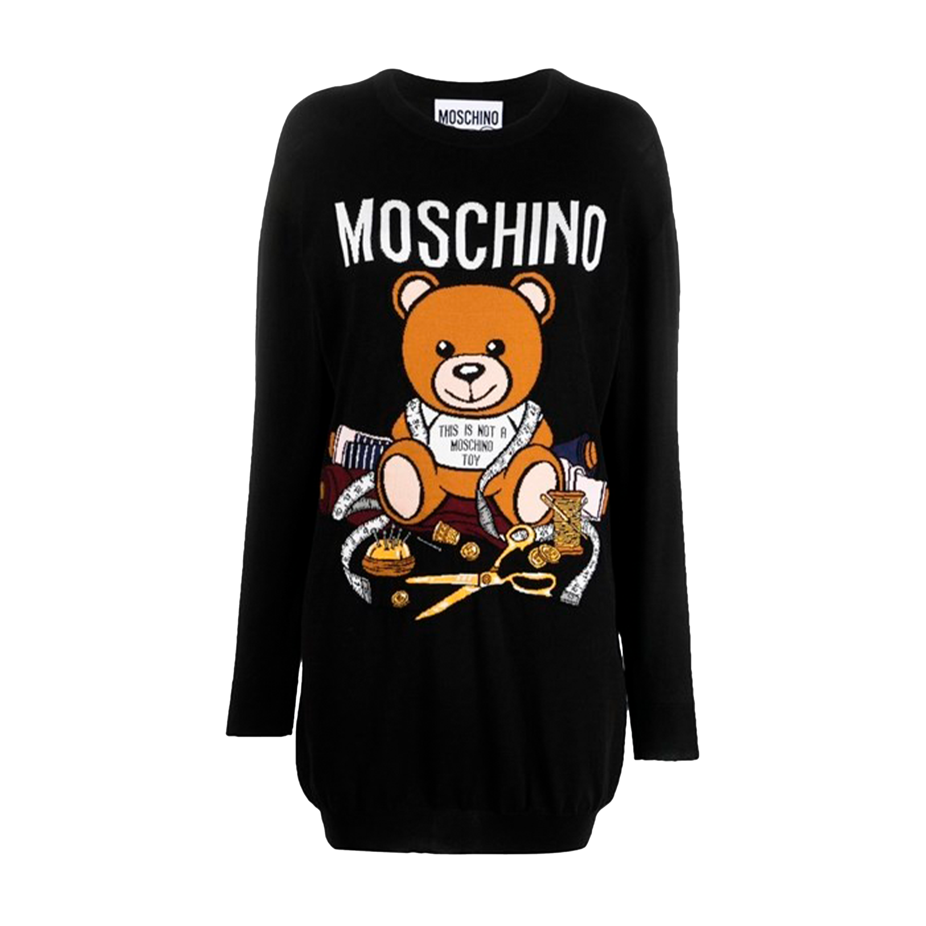 Vestido Negro Moschino Teddy Long Sleeves