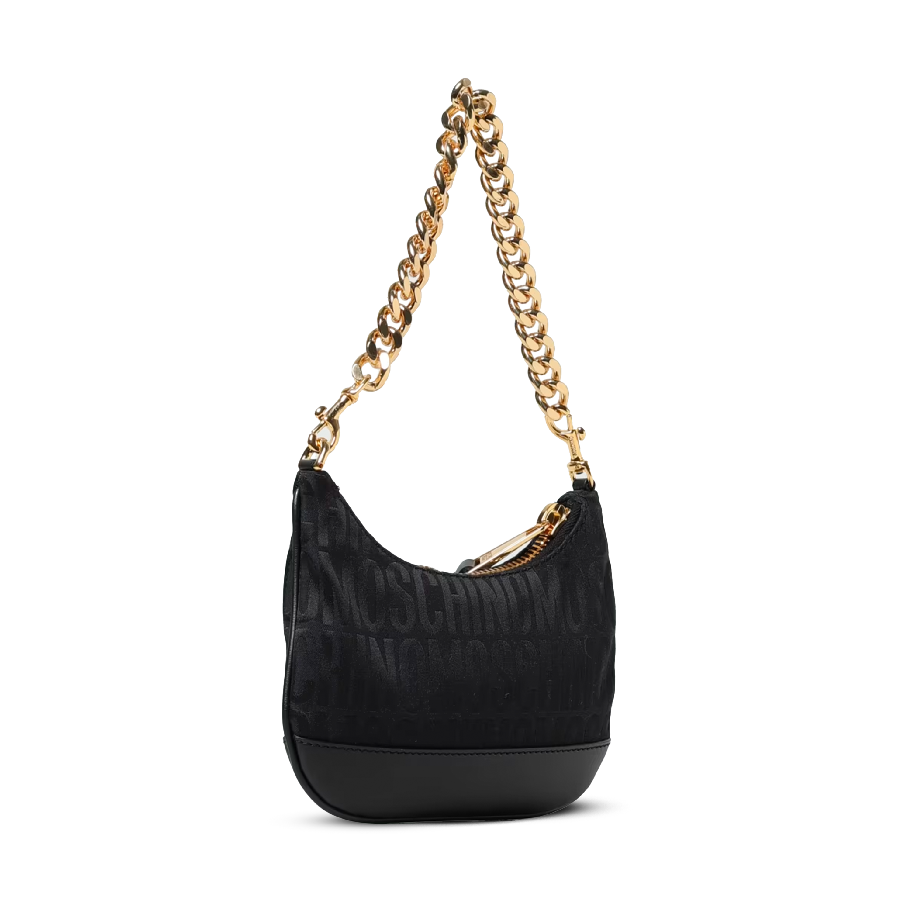 Cartera Negra Moschino Gold Logo
