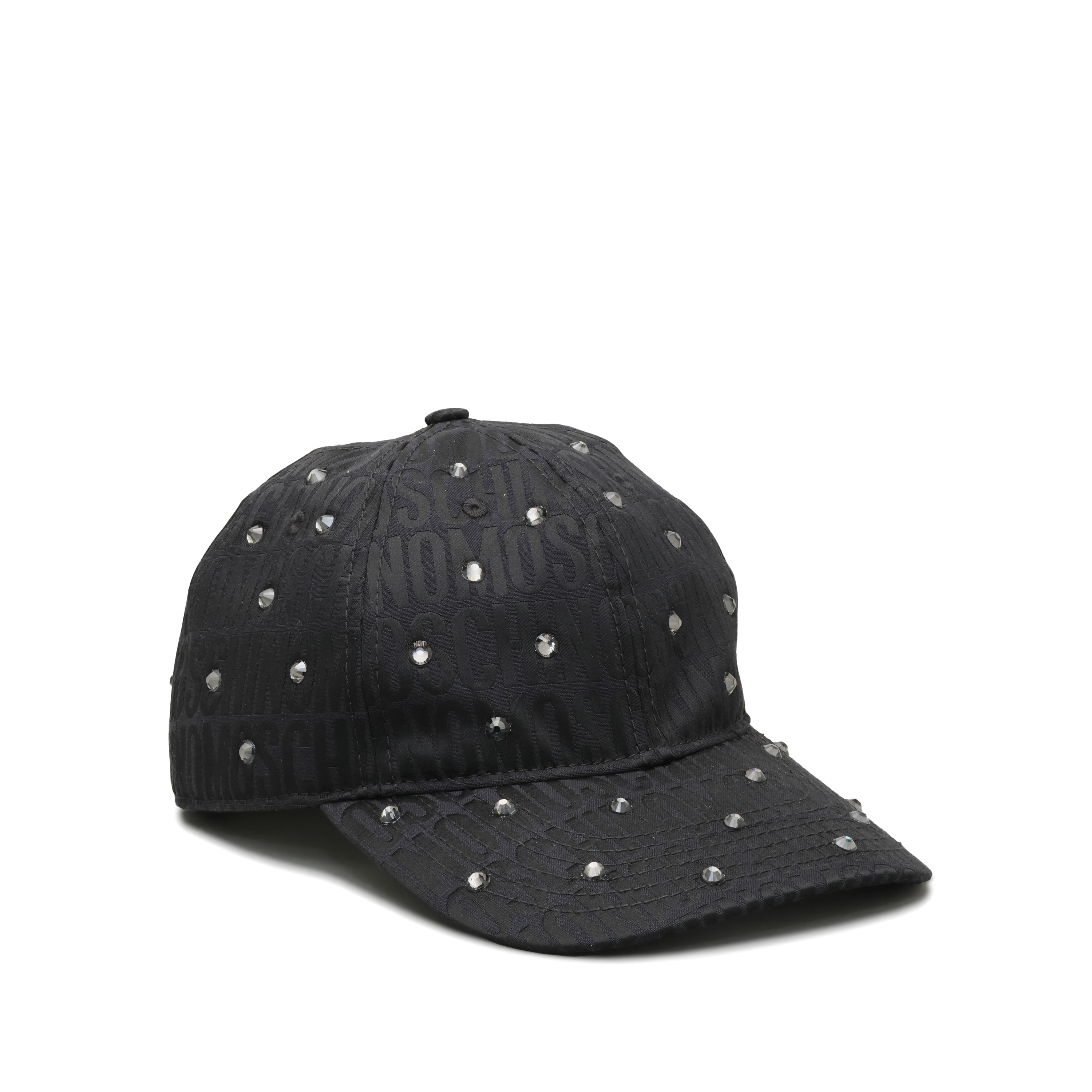 Gorra Negra Moschino Multi Logo Studs