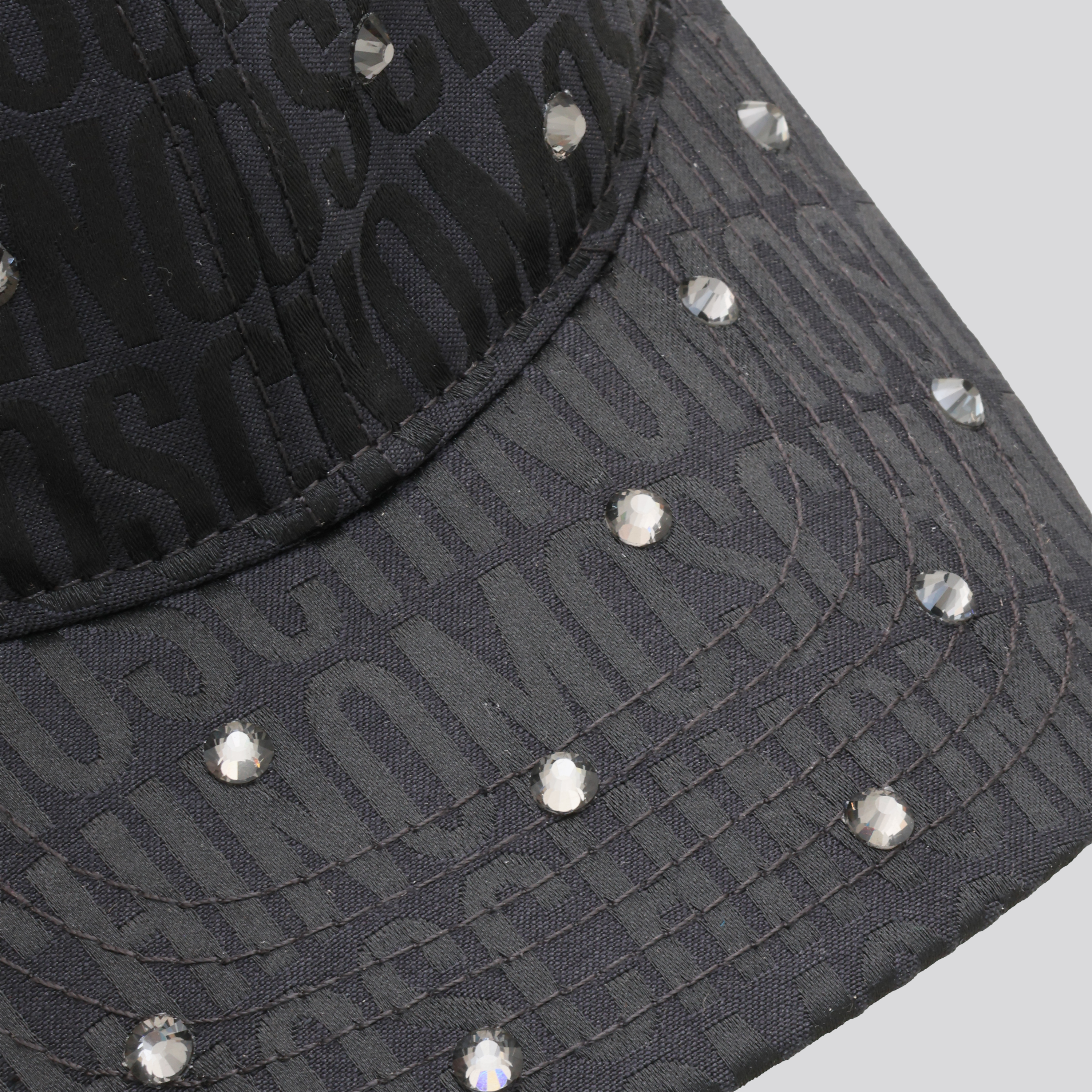 Gorra Negra Moschino Multi Logo Studs