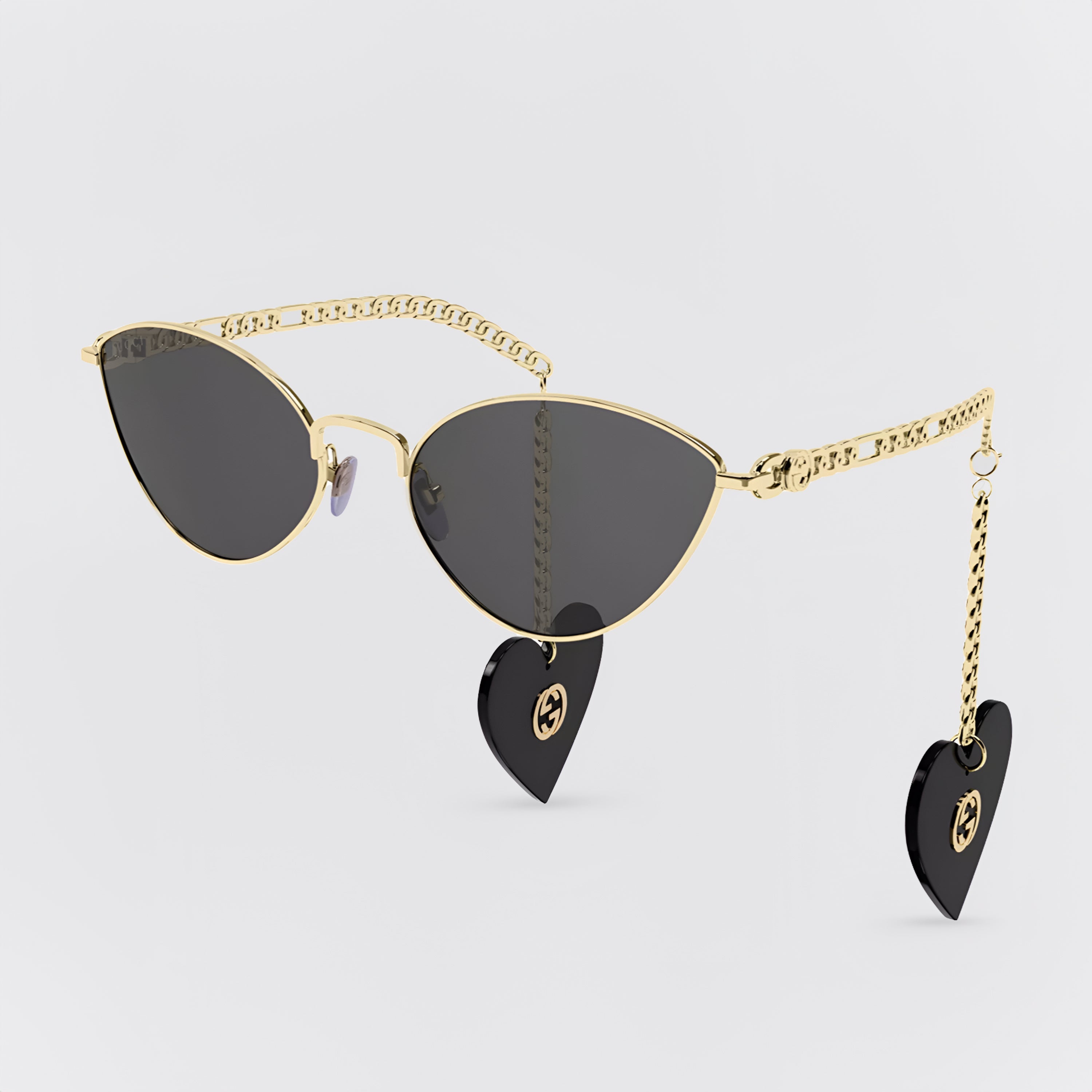 Gafas de sol Gucci para mujer negro acetato varillas imagotipo GG todo  dorado.