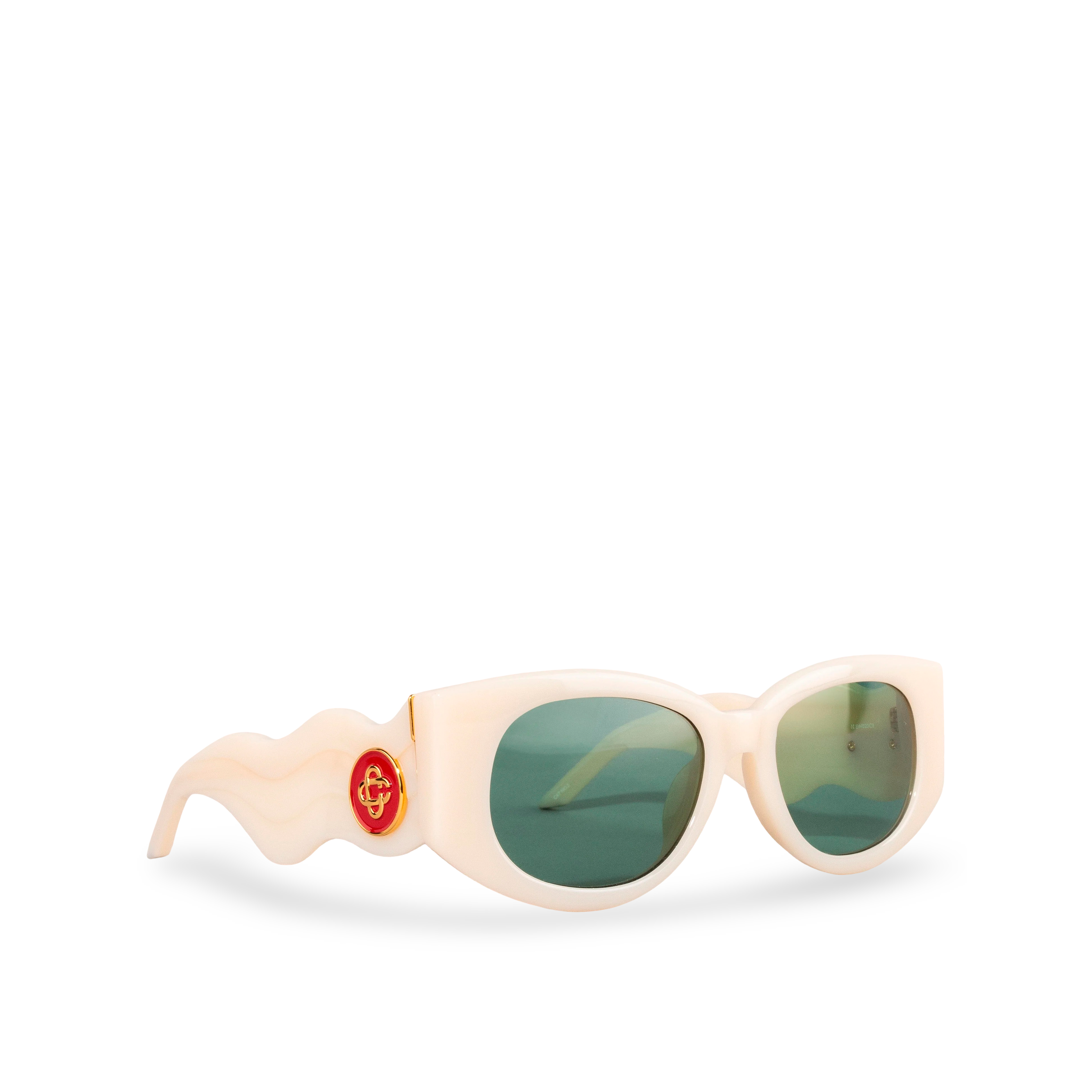 Gafas de Sol Blancas Casablanca Mujer Acetato & Metal Oval Wave