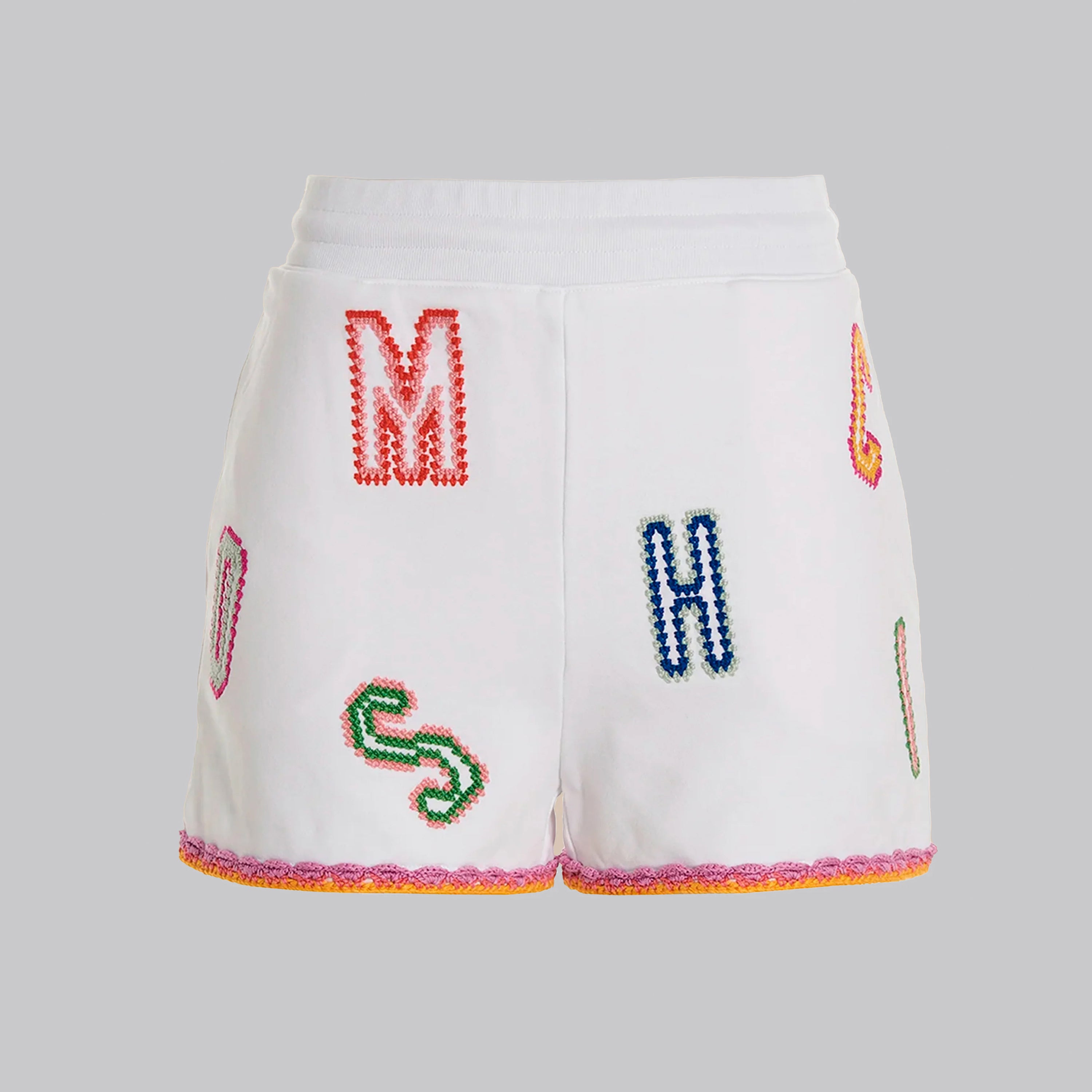 Short Blanco Moschino Couture Multicolor Letters