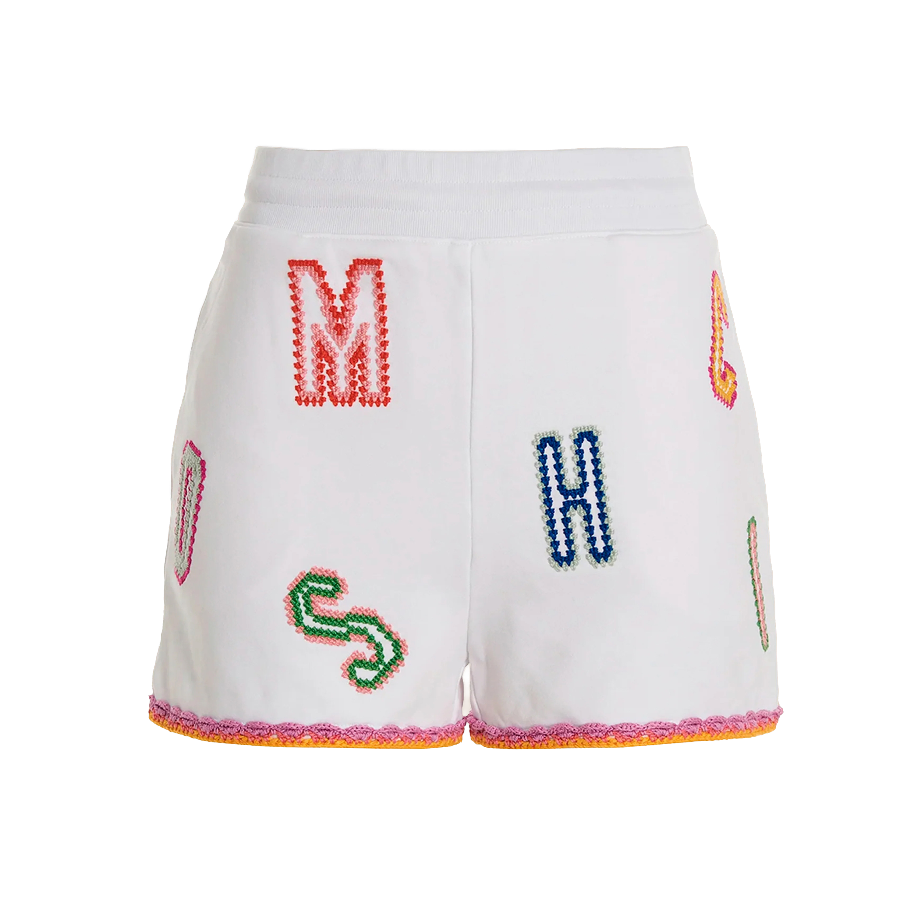 Short Blanco Moschino Couture Multicolor Letters