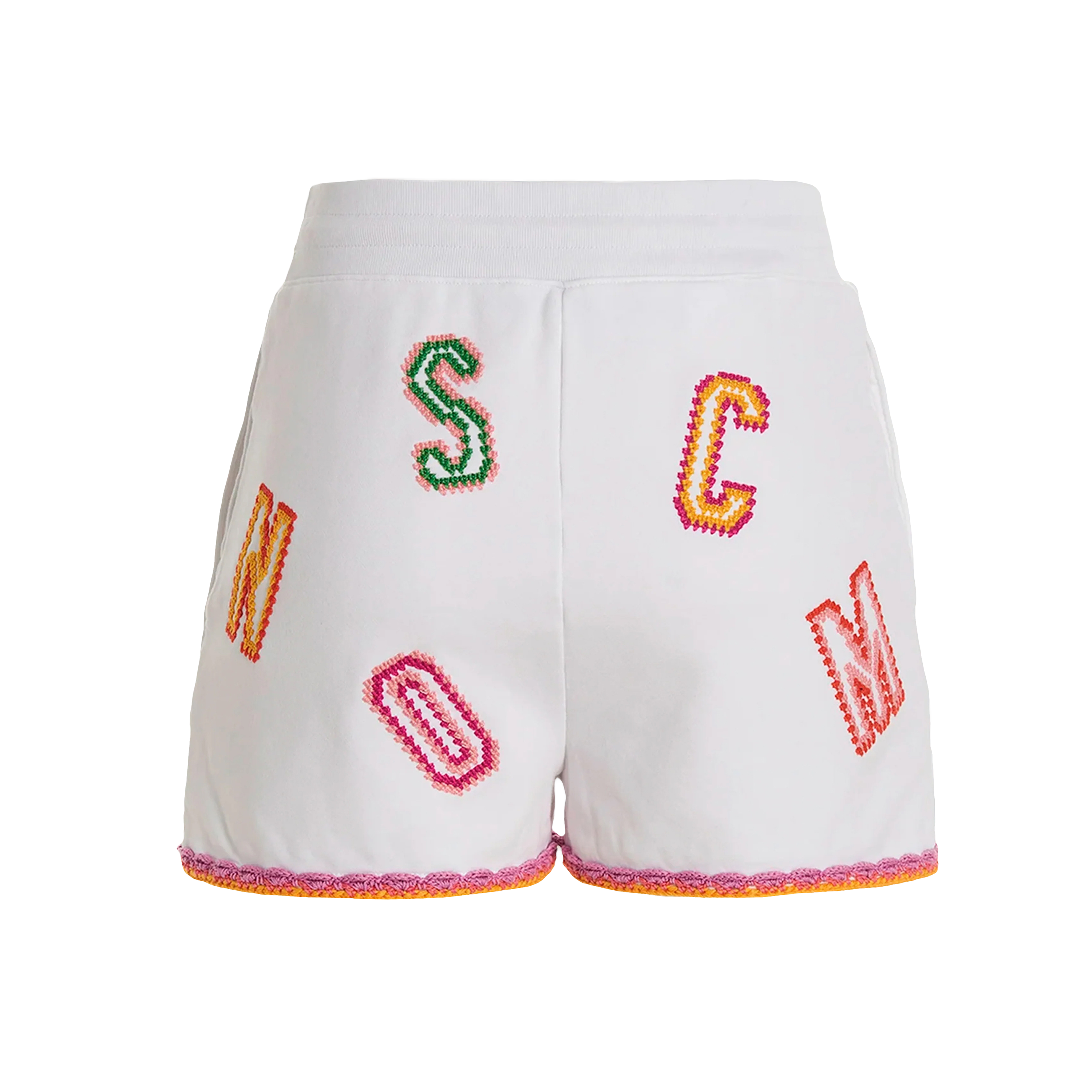 Short Blanco Moschino Couture Multicolor Letters
