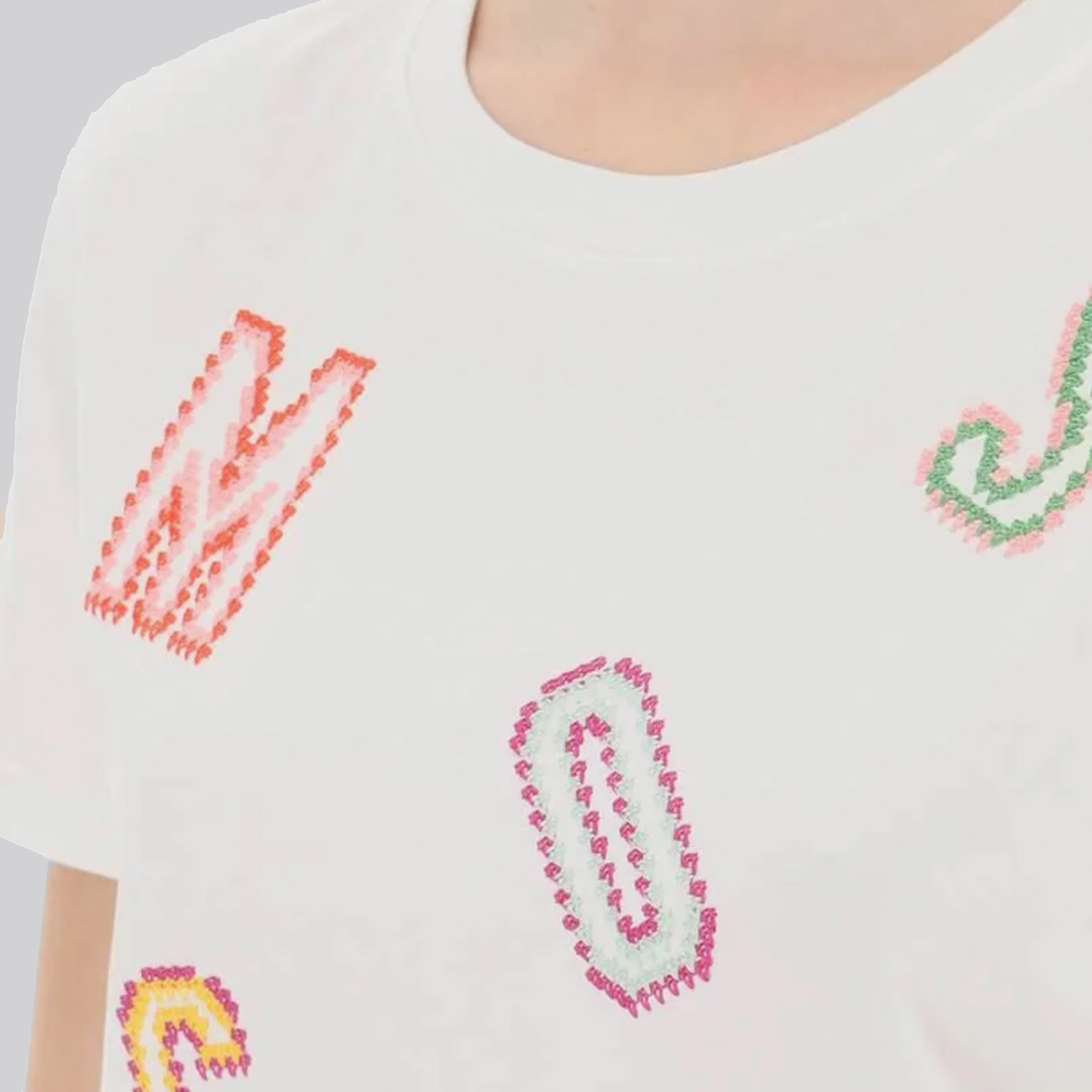 Camiseta Blanca Moschino Couture Multicolor Letters