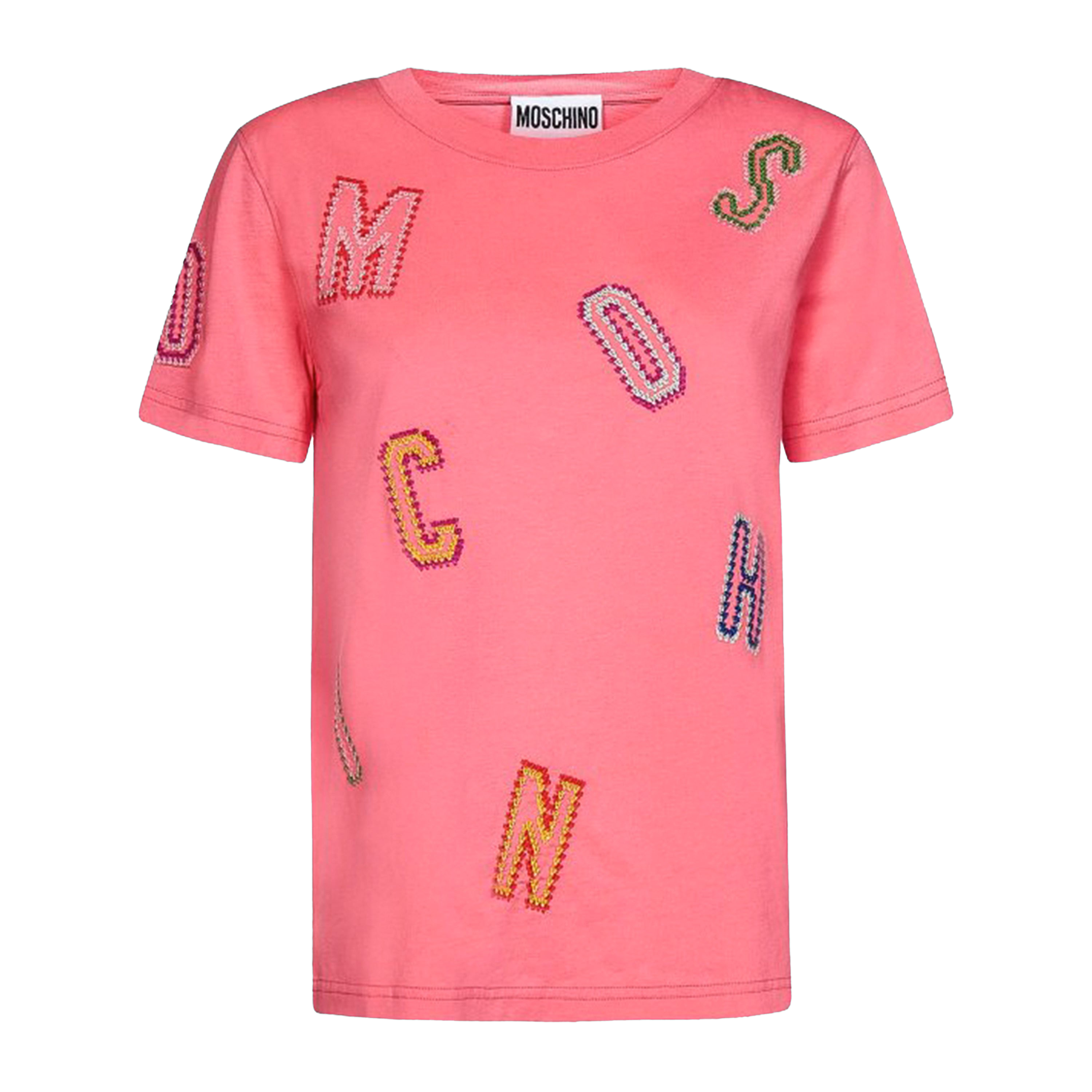 Camiseta Rosada Moschino Couture Multicolor Letters