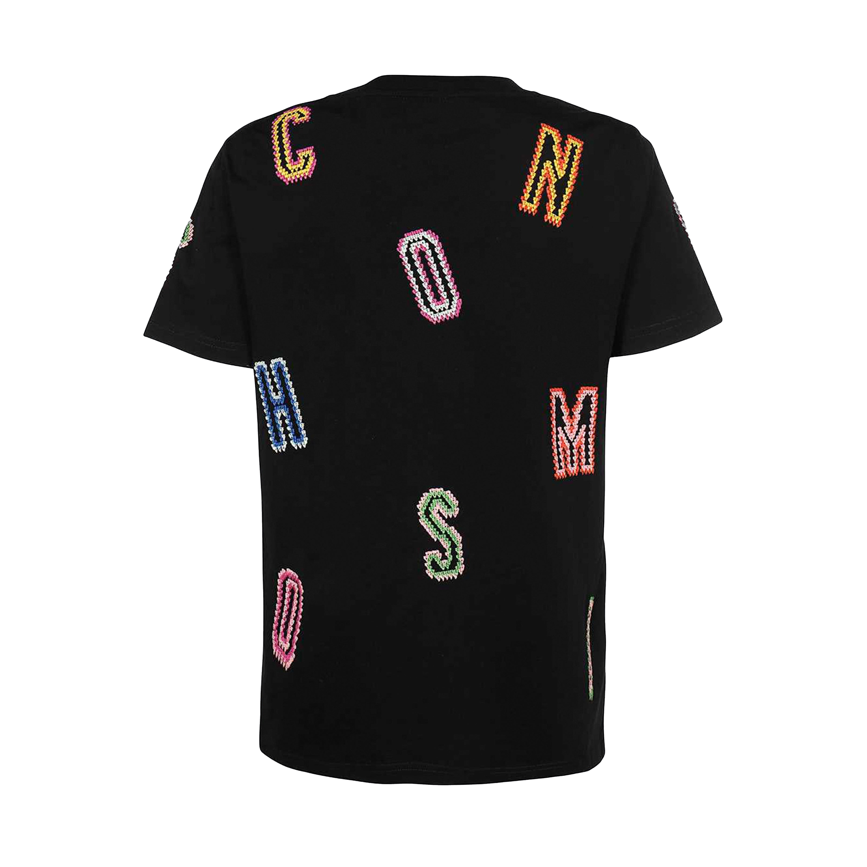 Camiseta Negra Moschino Couture Multicolor Letters