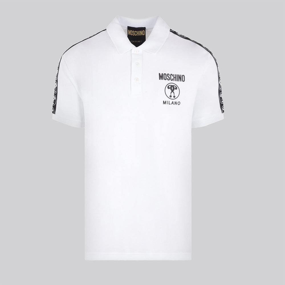 Camiseta Tipo Polo BlancaMoschino Couture Side Logo