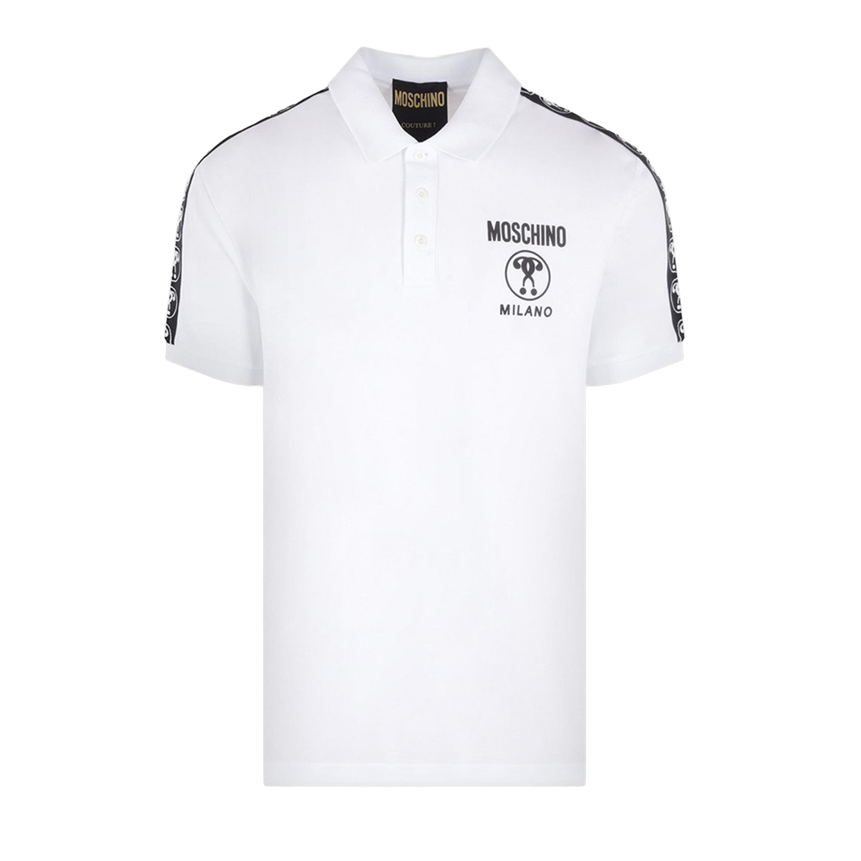 Camiseta Tipo Polo BlancaMoschino Couture Side Logo
