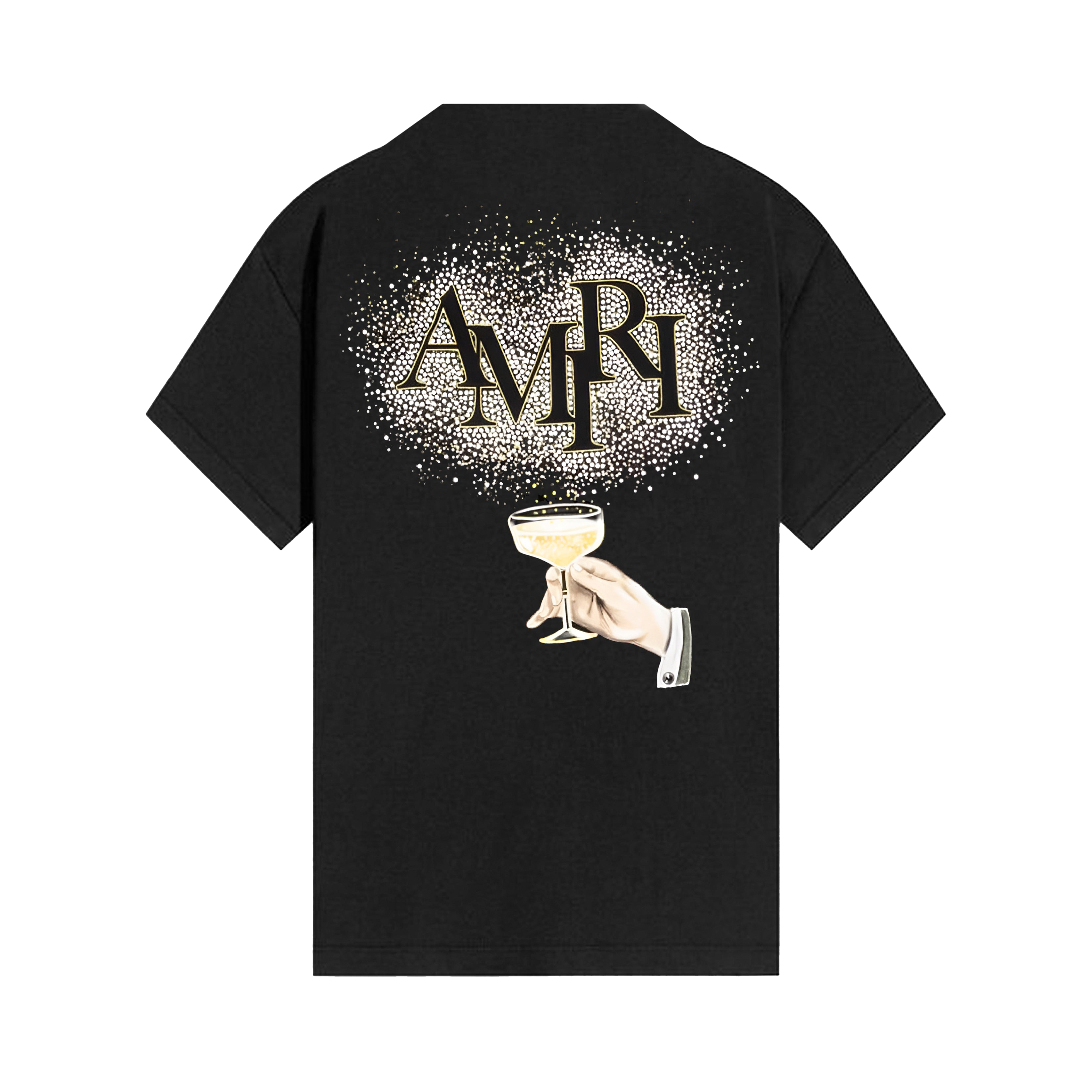 Camiseta Negra AMIRI Crystal Champagne