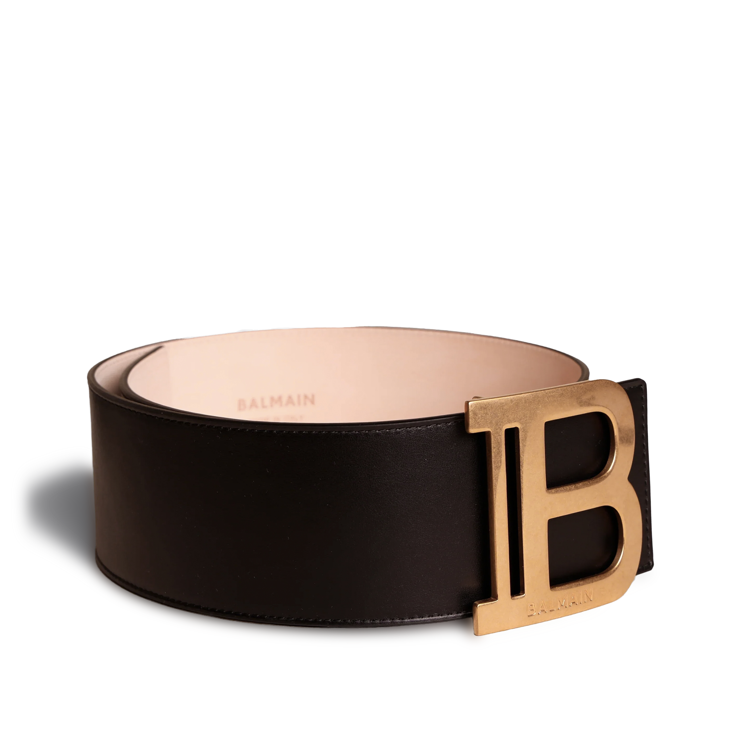 Cinturón Negro Balmain B-Belt 75 mm