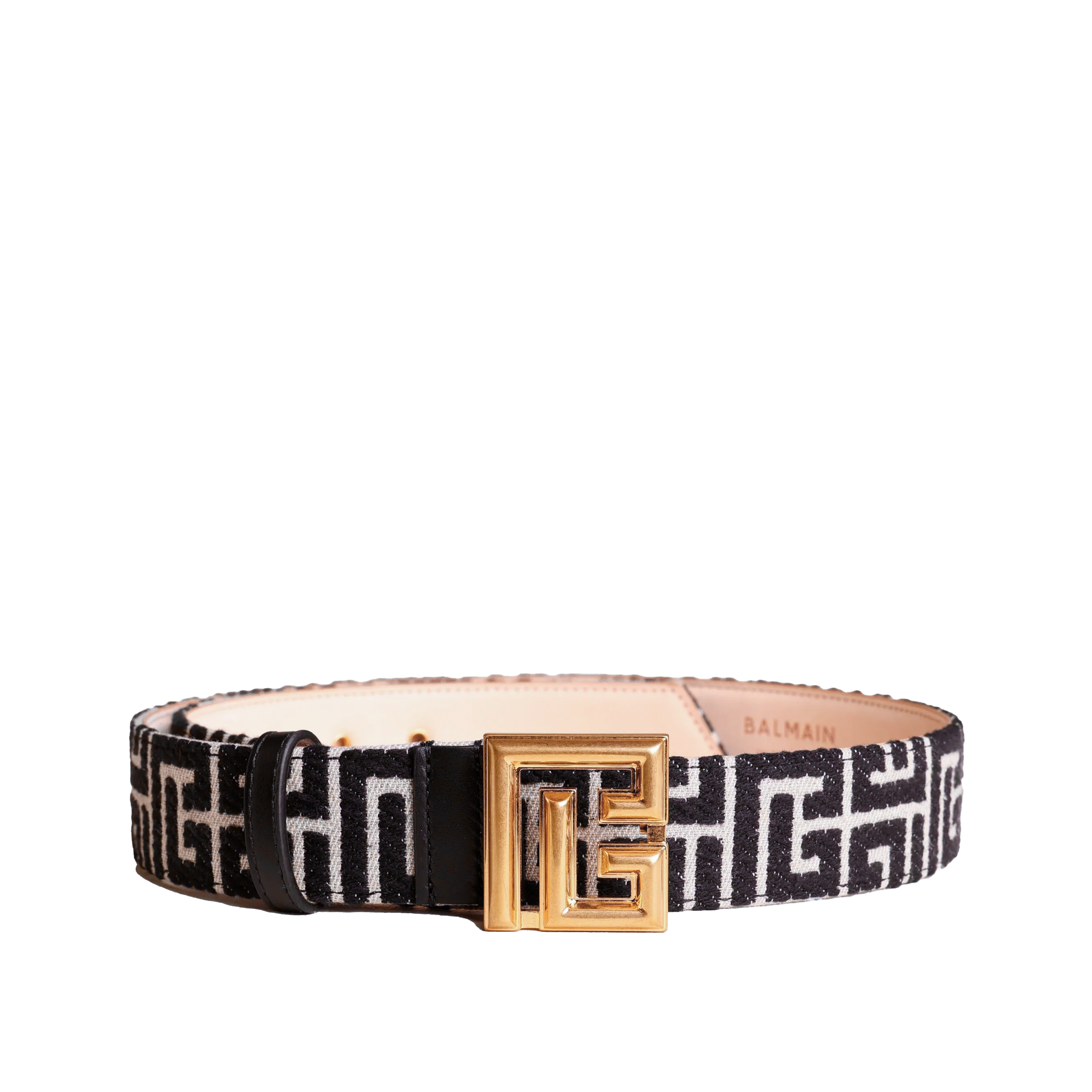 Cinturón Negro Balmain PB Monogram 35 mm