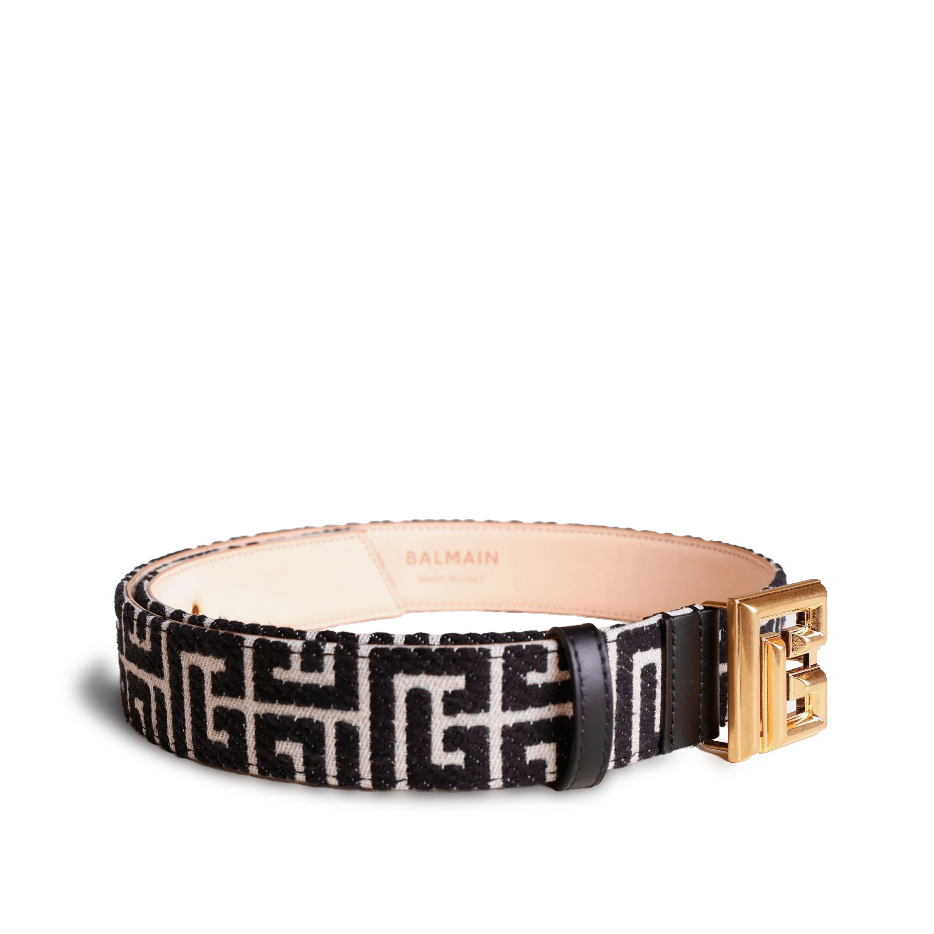 Cinturón Negro Balmain PB Monogram 35 mm